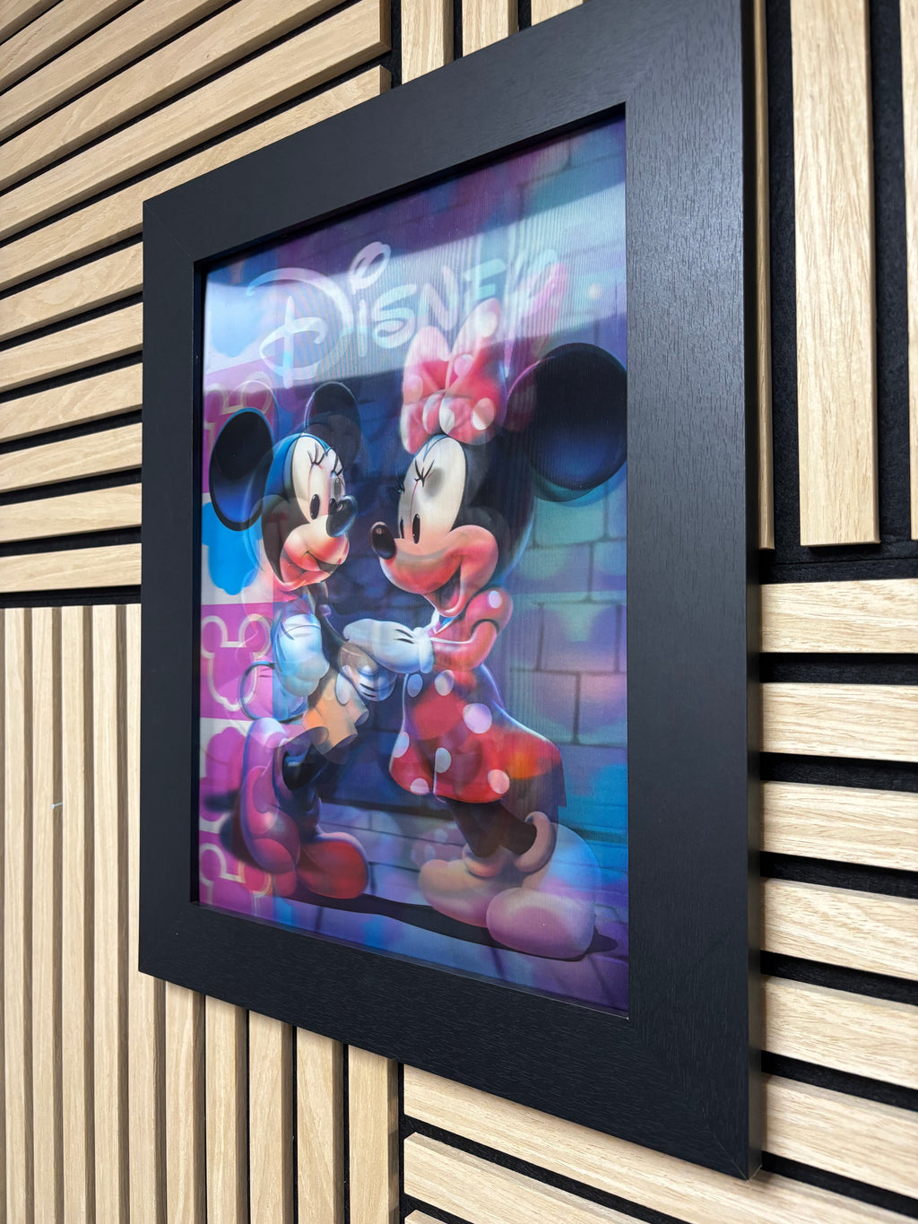 Mickey and Minnie 3D Lenticular Poster Framed 30x40cm