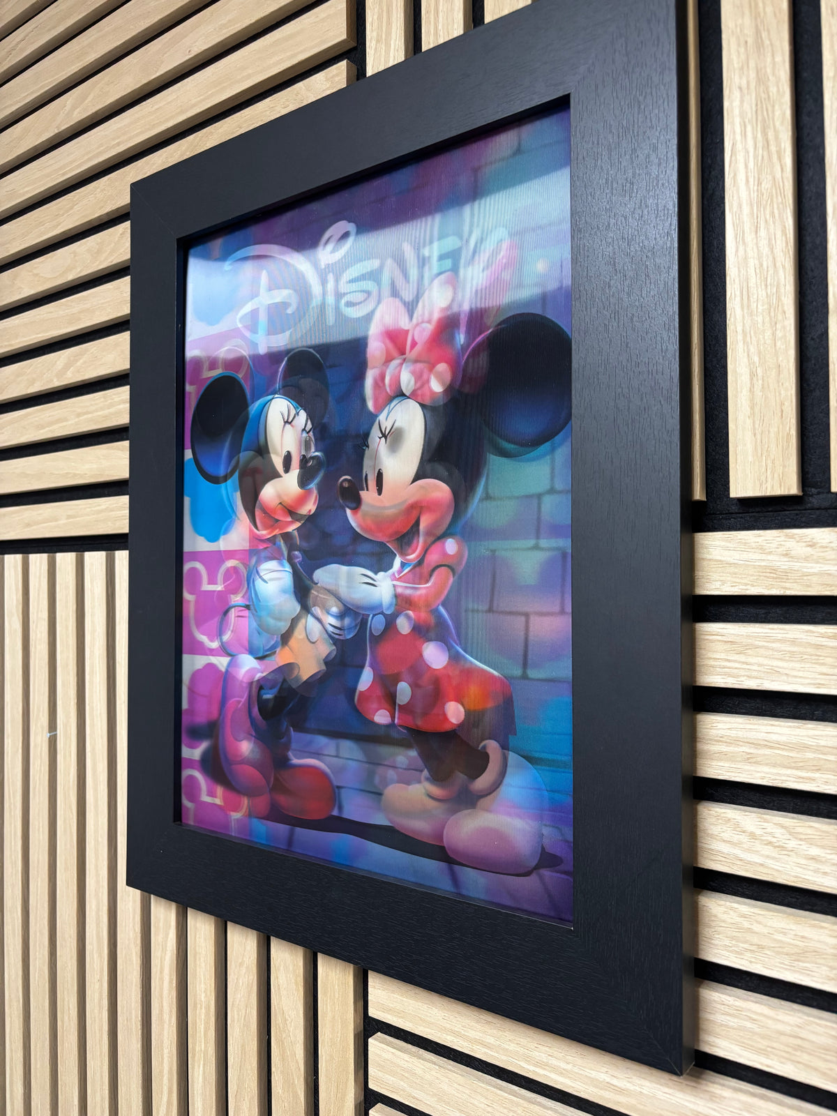 Mickey and Minnie 3D Lenticular Poster Framed 30x40cm