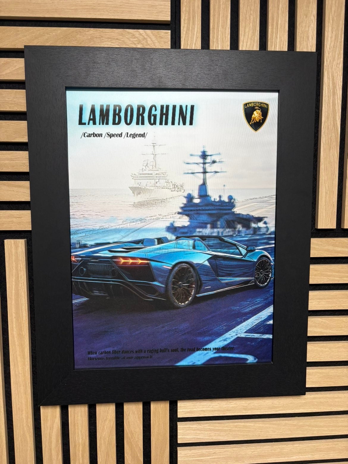 Lamborghini 3D Lenticular Poster Framed 30x40cm