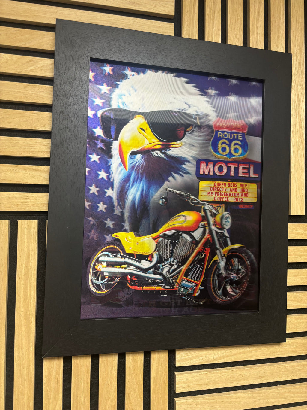 Biker 3D Lenticular Poster Framed 30x40cm