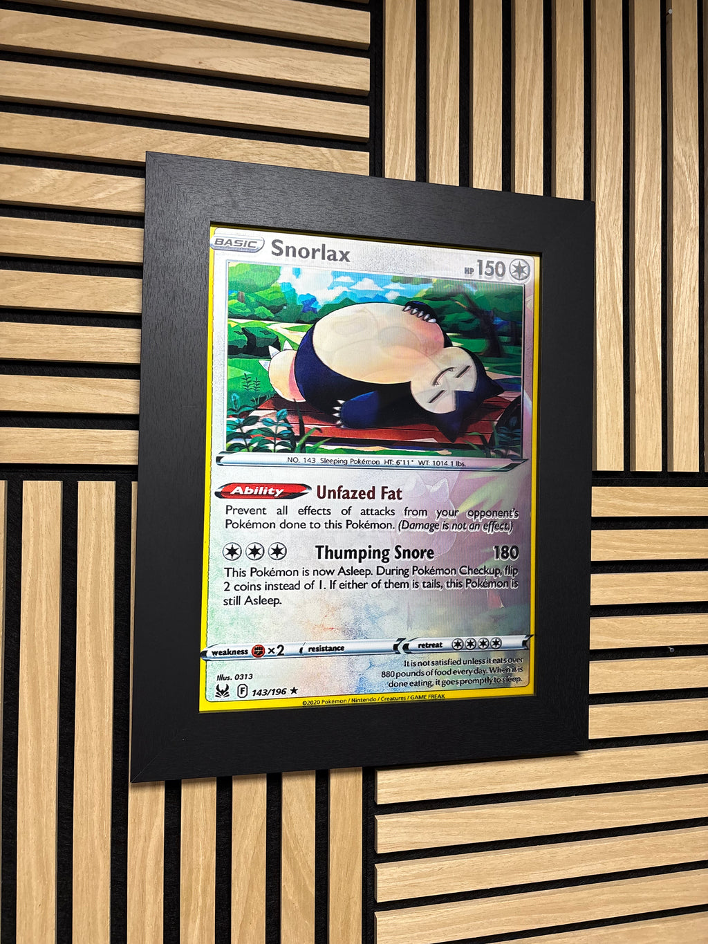 Snorlax 3D Lenticular Poster Framed 30x40cm