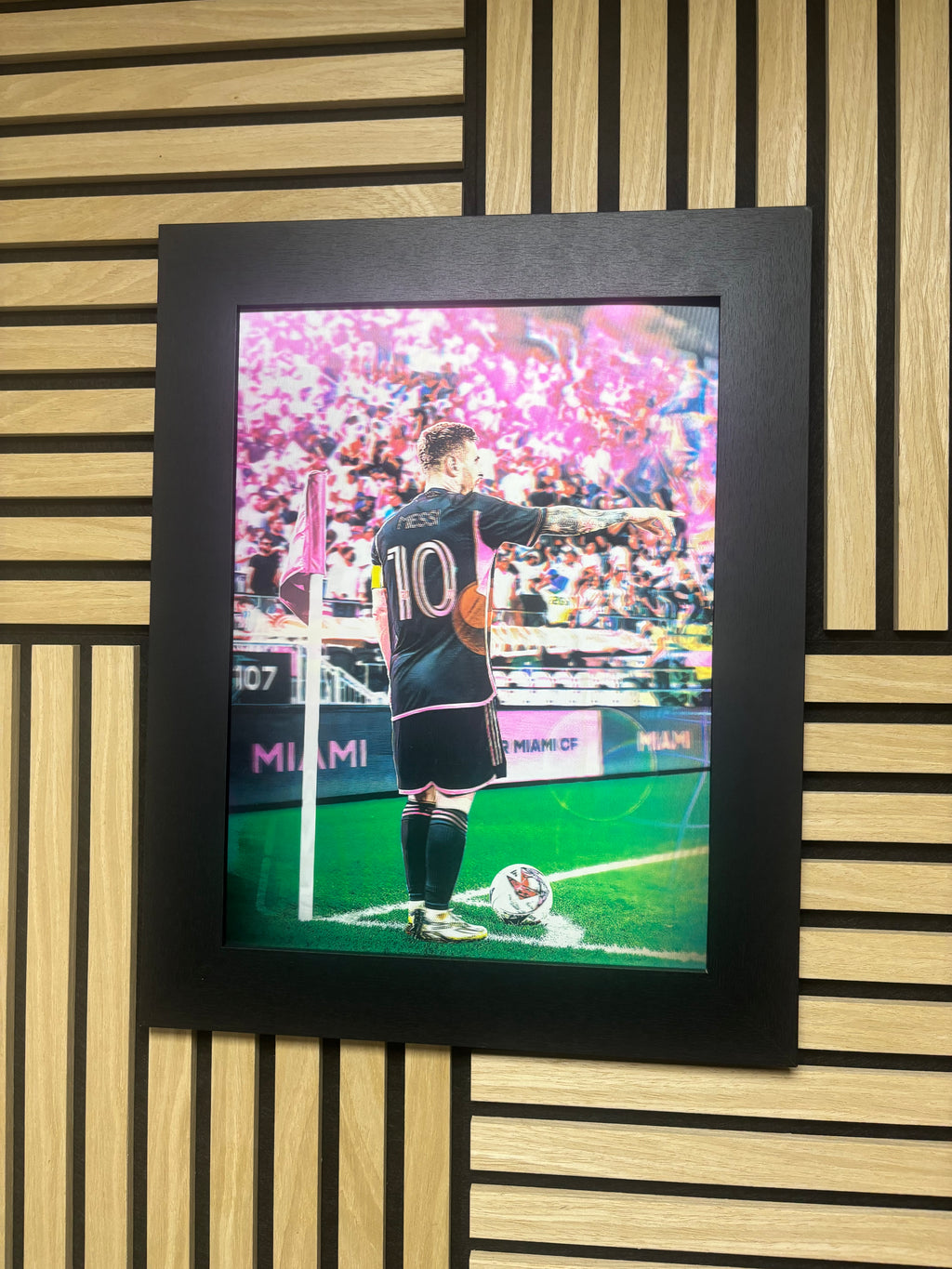 Messi Miami 3D Lenticular Poster Framed 30x40cm