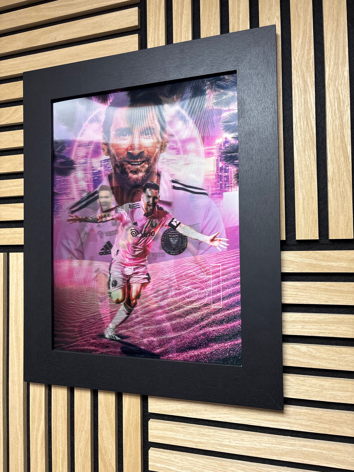 Messi 3D Lenticular Poster Framed 30x40cm