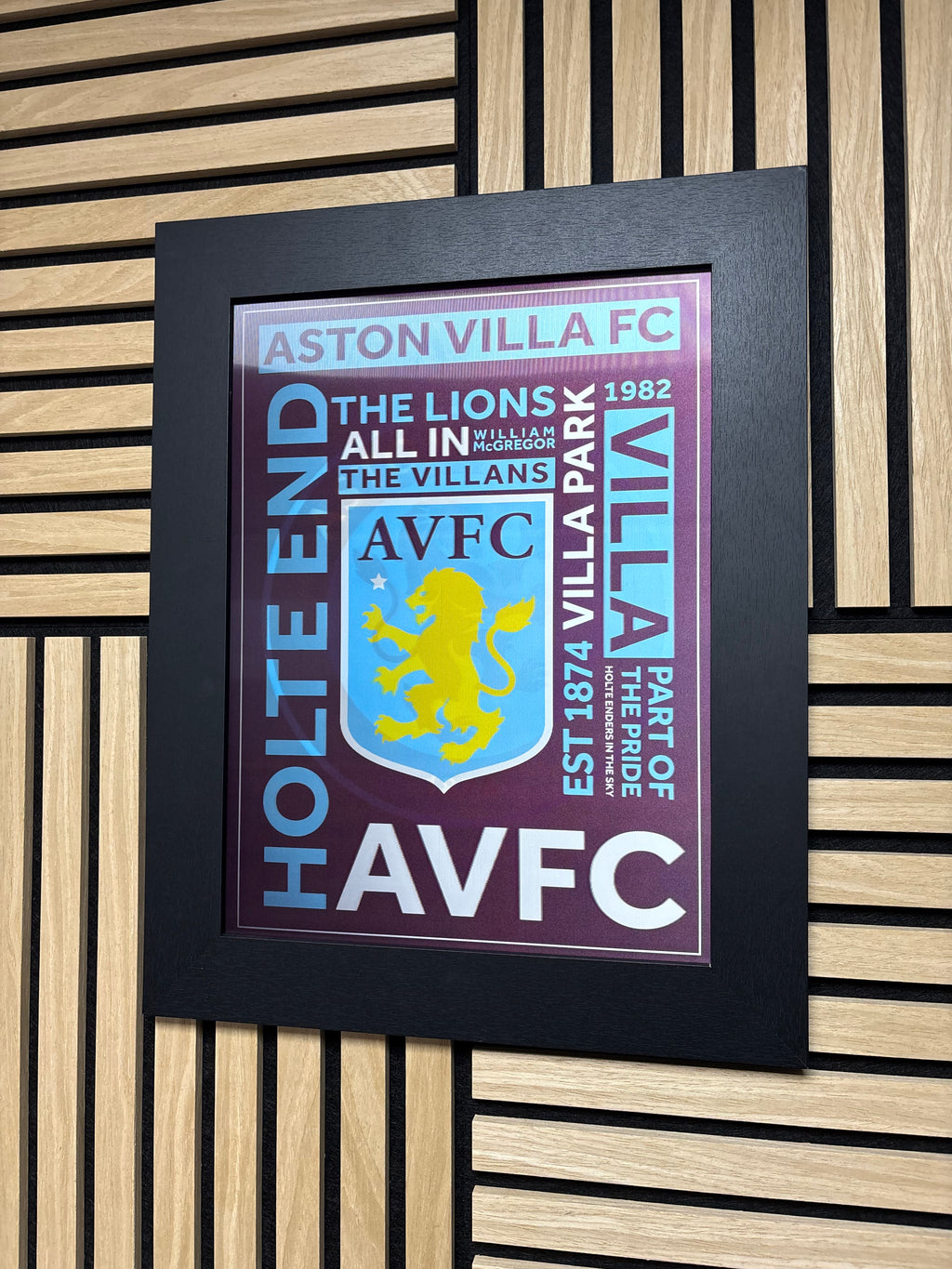 Aston Villa 3D Lenticular Poster Framed 30x40cm