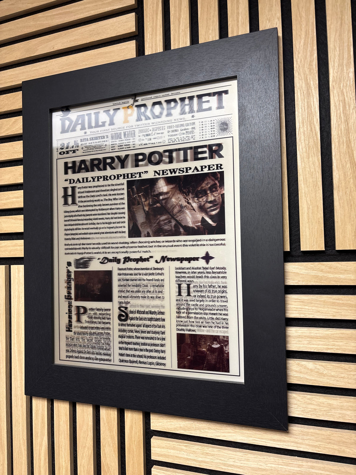 Harry Potter Newspaper 3D Lenticular Poster Framed 30x40cm