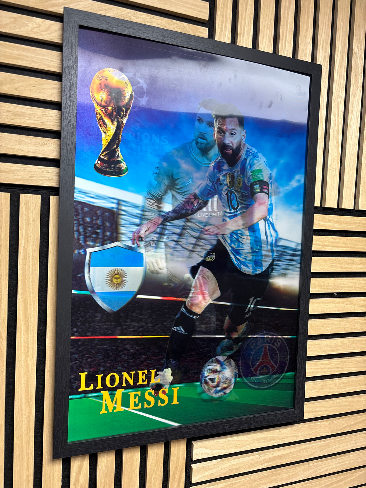Lionel Messi 3D Lenticular Poster Framed 40x60cm