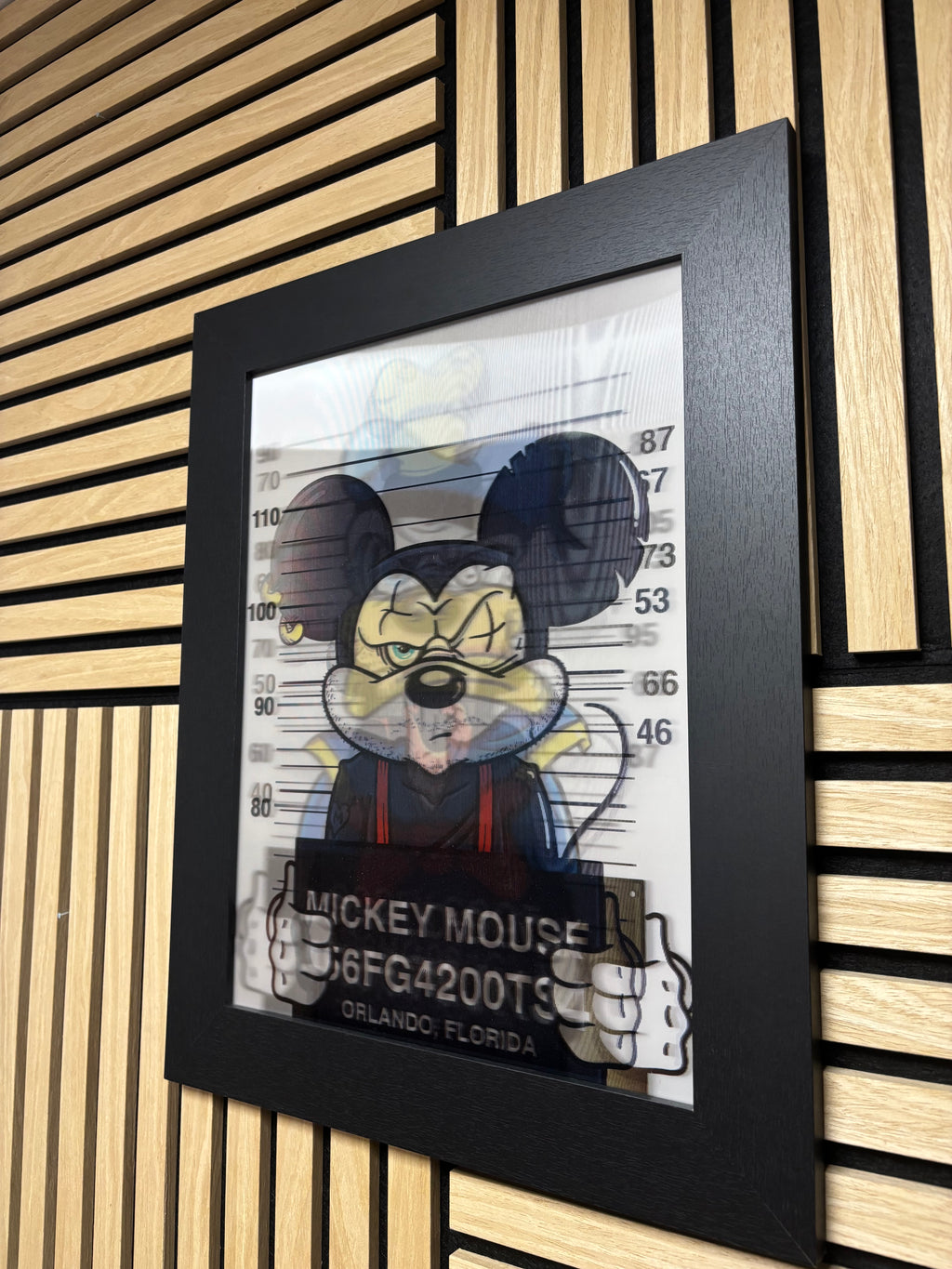 Donald Mickey Goofy 3D Lenticular Poster Framed 30x40cm