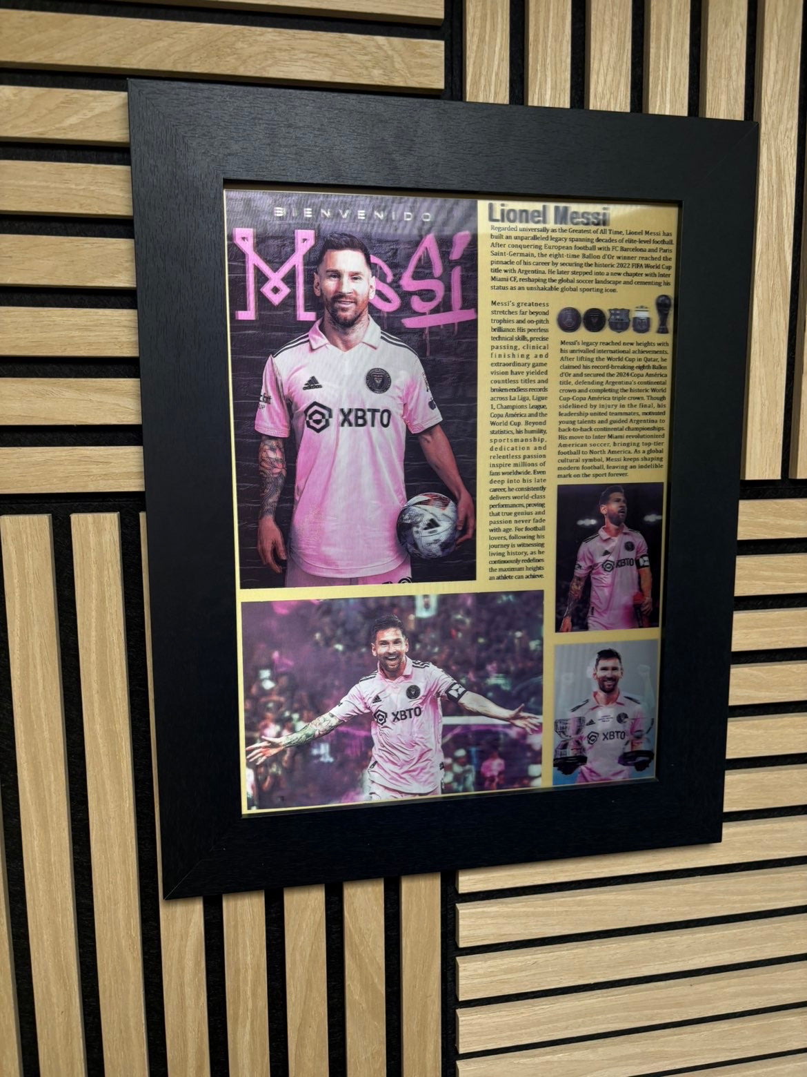 Messi Newspaper 3D Lenticular Poster Framed 30x40cm