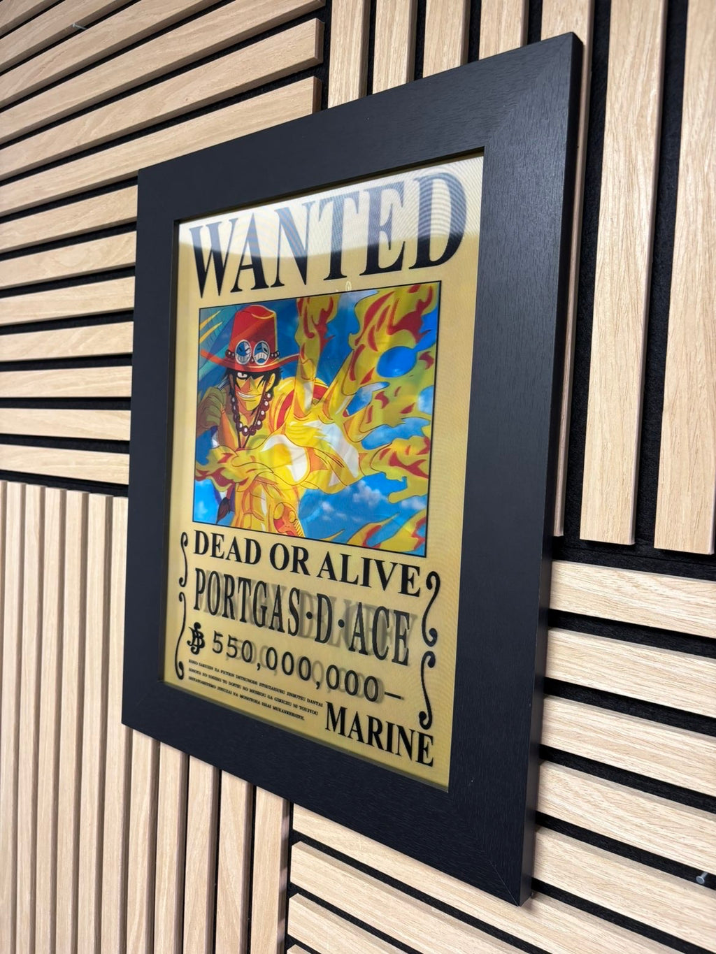 Wanted One Piece 3D Lenticular Poster Framed 30x40cm