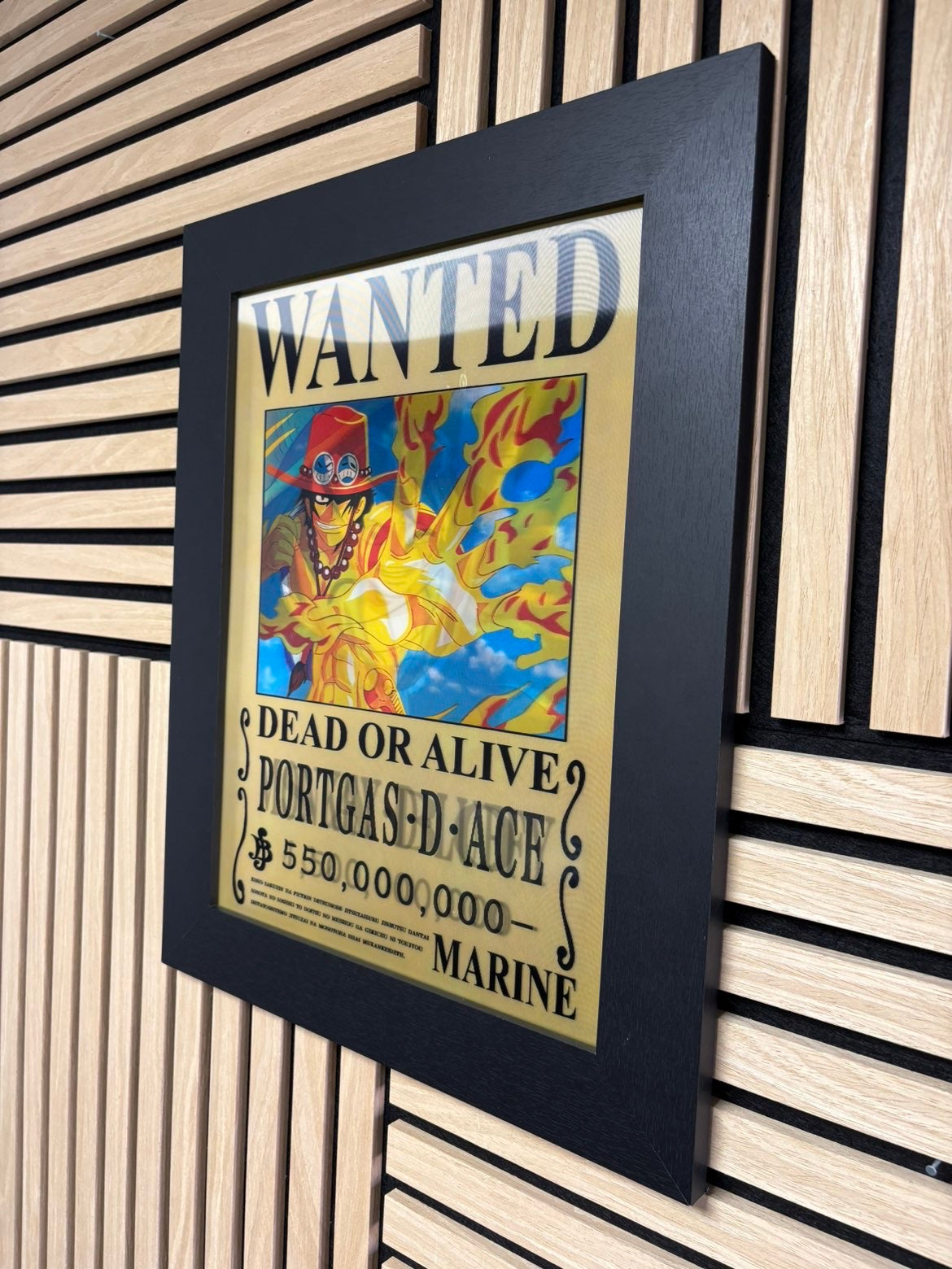Wanted One Piece 3D Lenticular Poster Framed 30x40cm