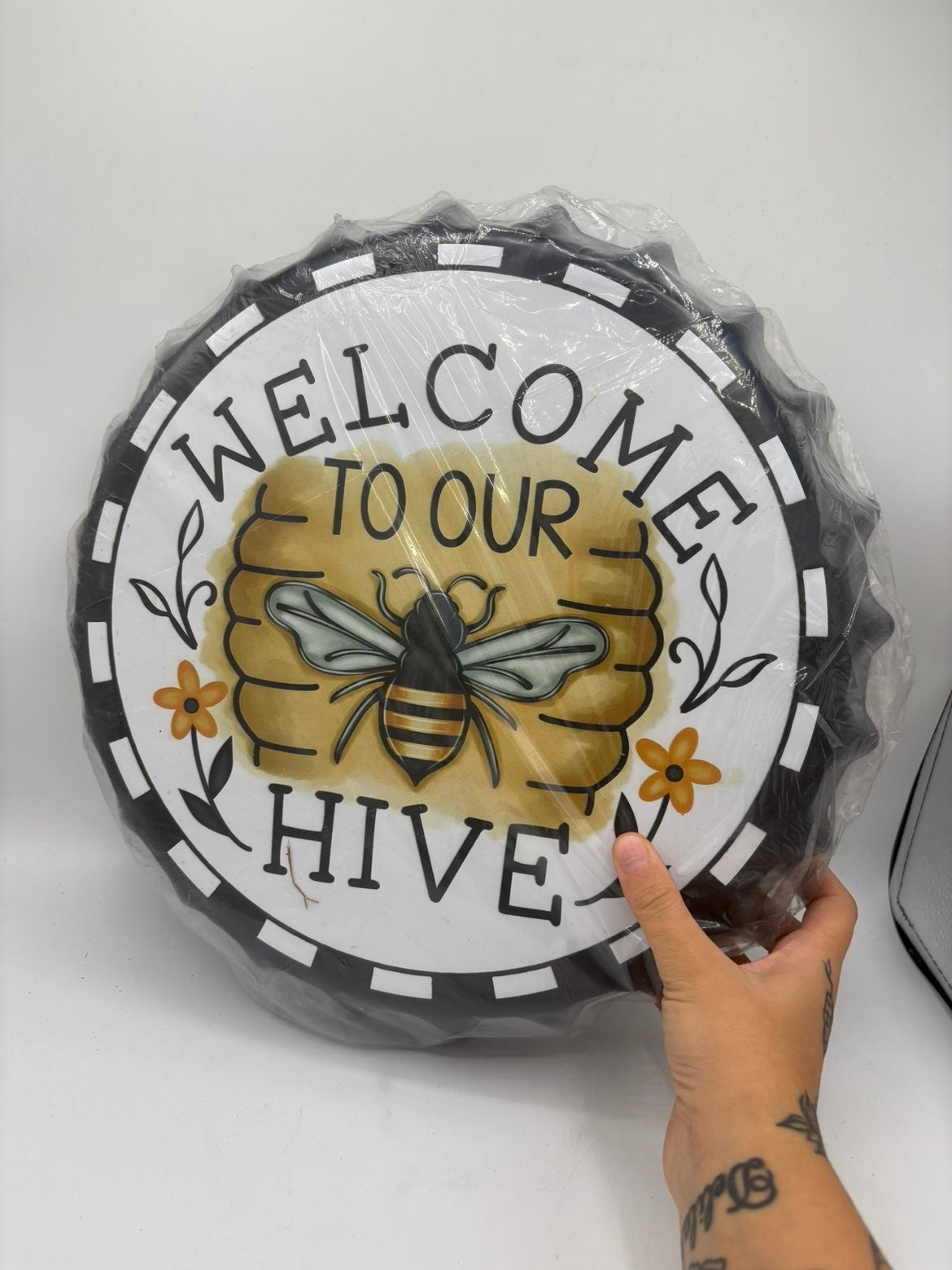 Welcome To Our Hive 35cm Decorative Bottle Cap
