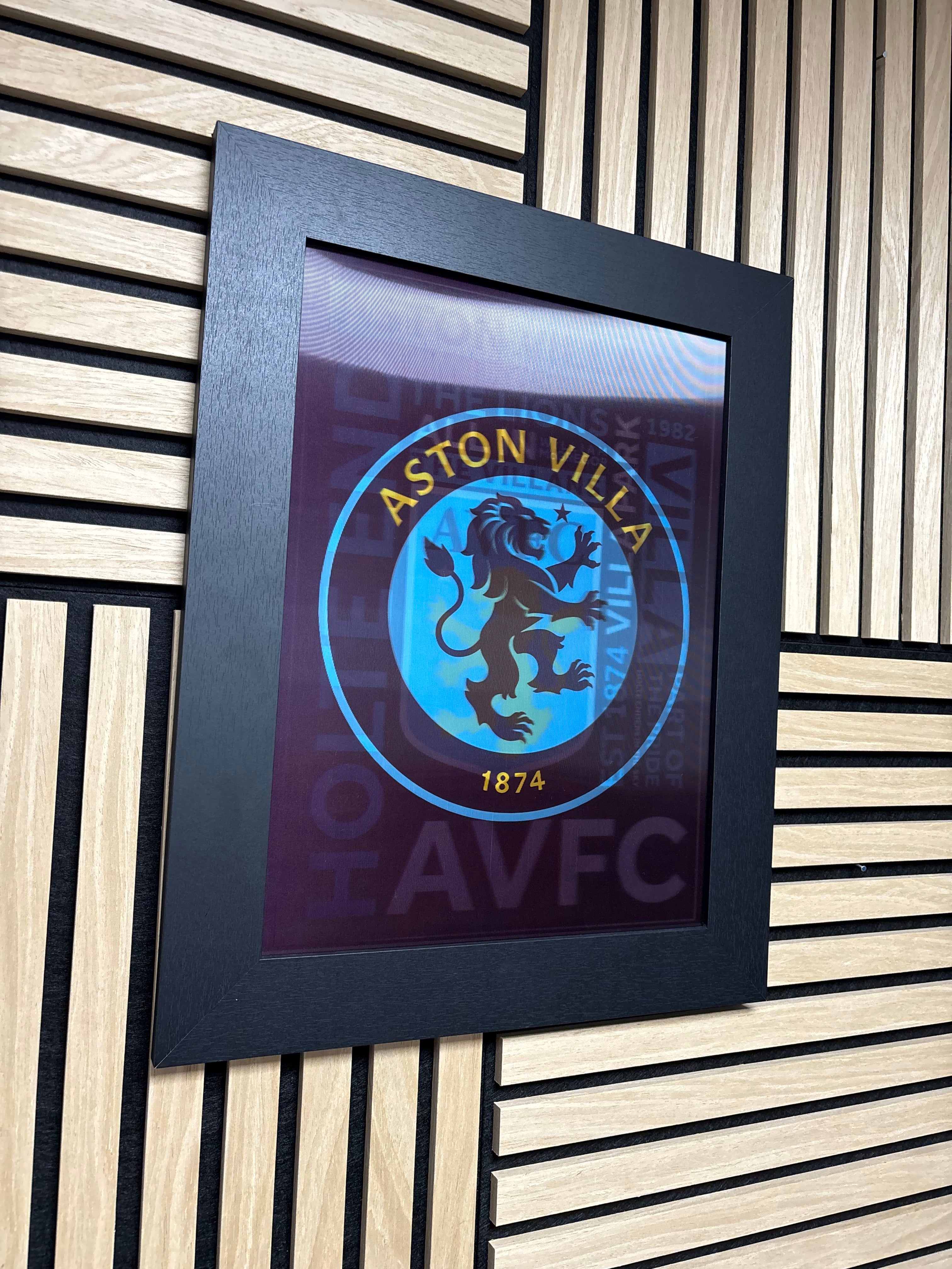 Aston Villa 3D Lenticular Poster Framed 30x40cm