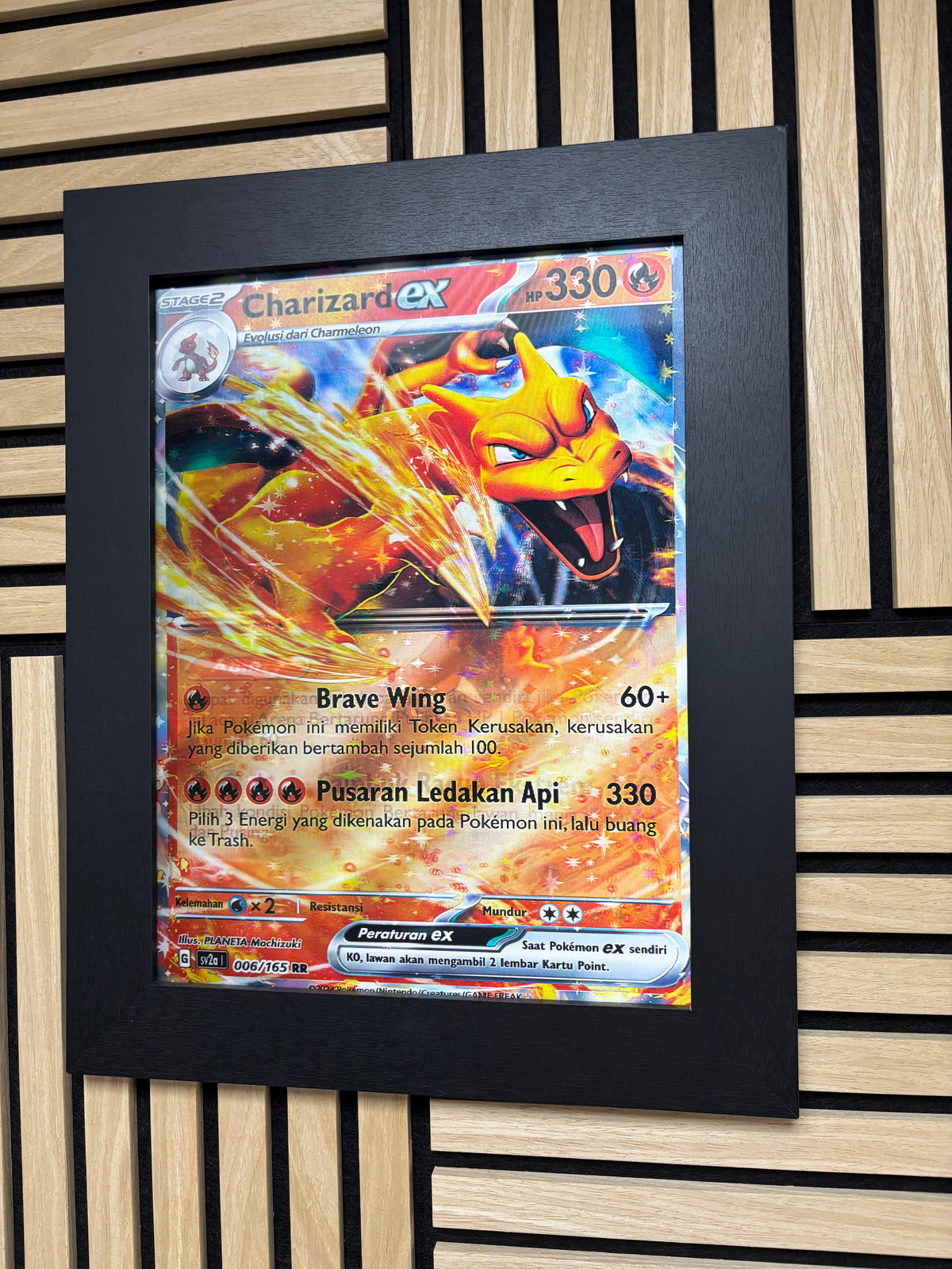 Charizard Venosaur Blastoise 3D Lenticular Poster Framed 30x40cm