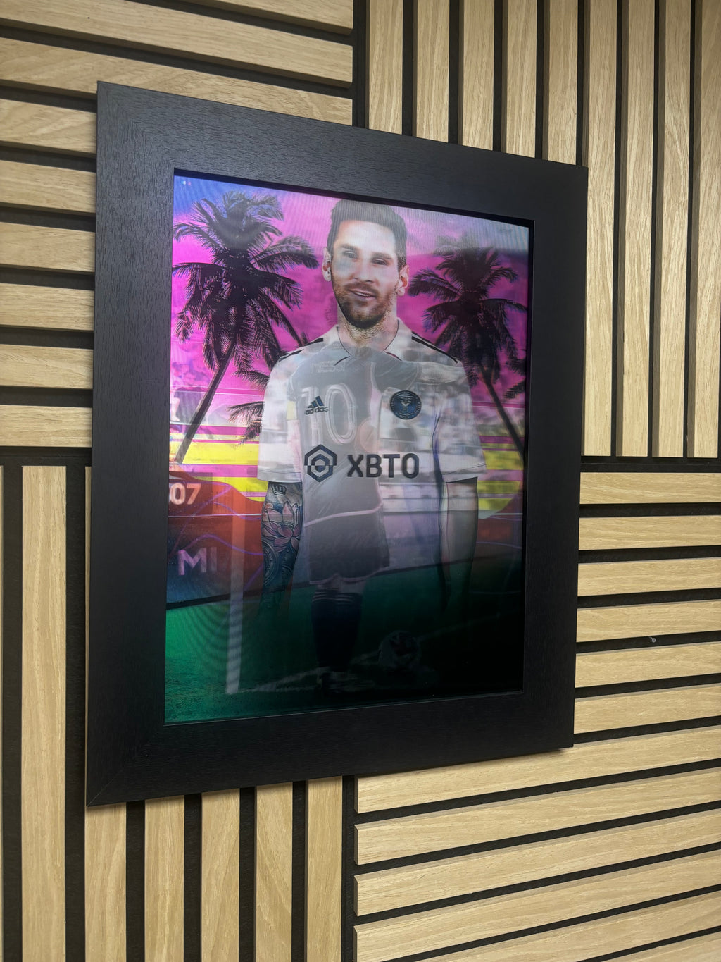 Messi Miami 3D Lenticular Poster Framed 30x40cm