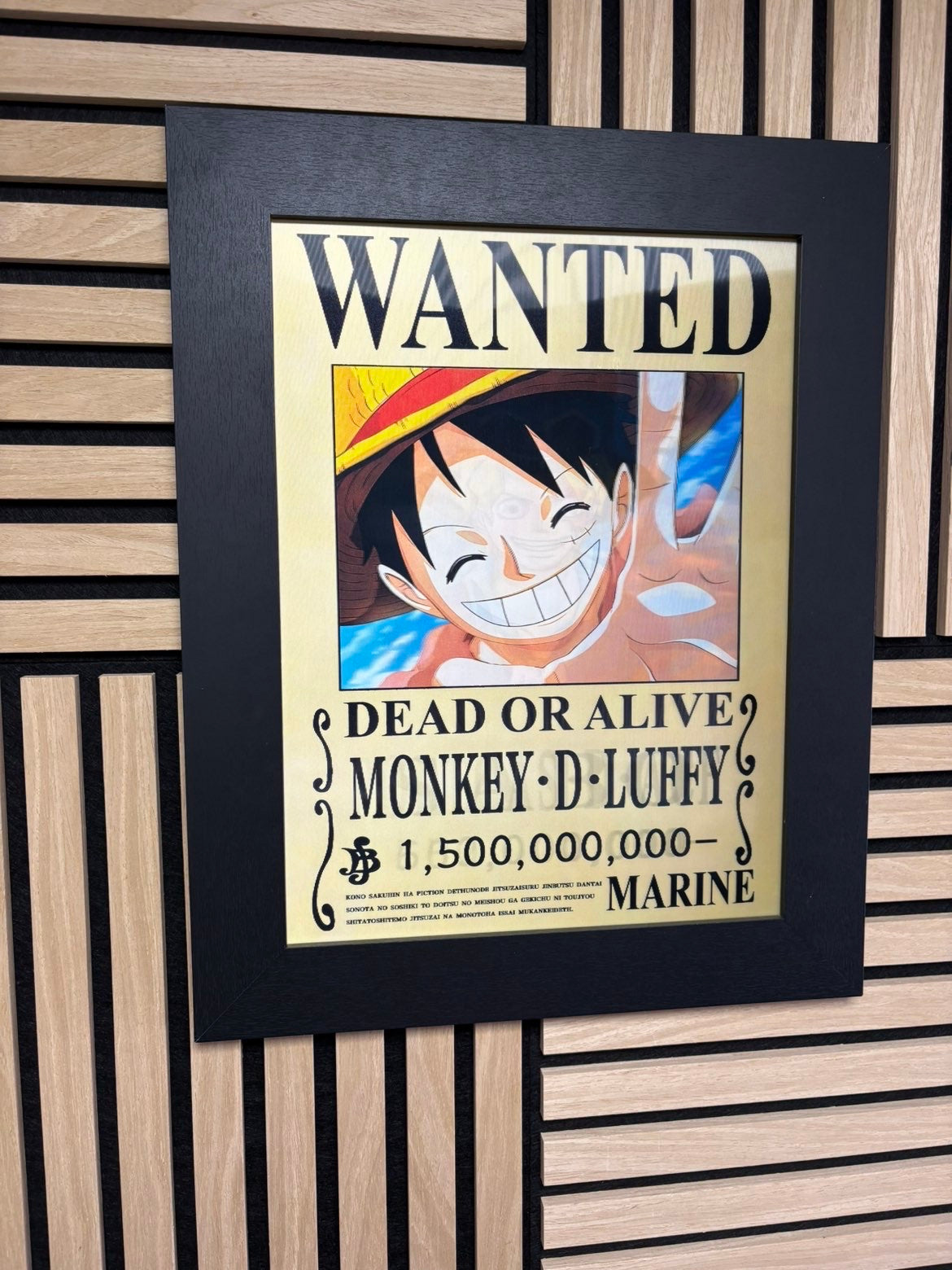 Wanted One Piece 3D Lenticular Poster Framed 30x40cm
