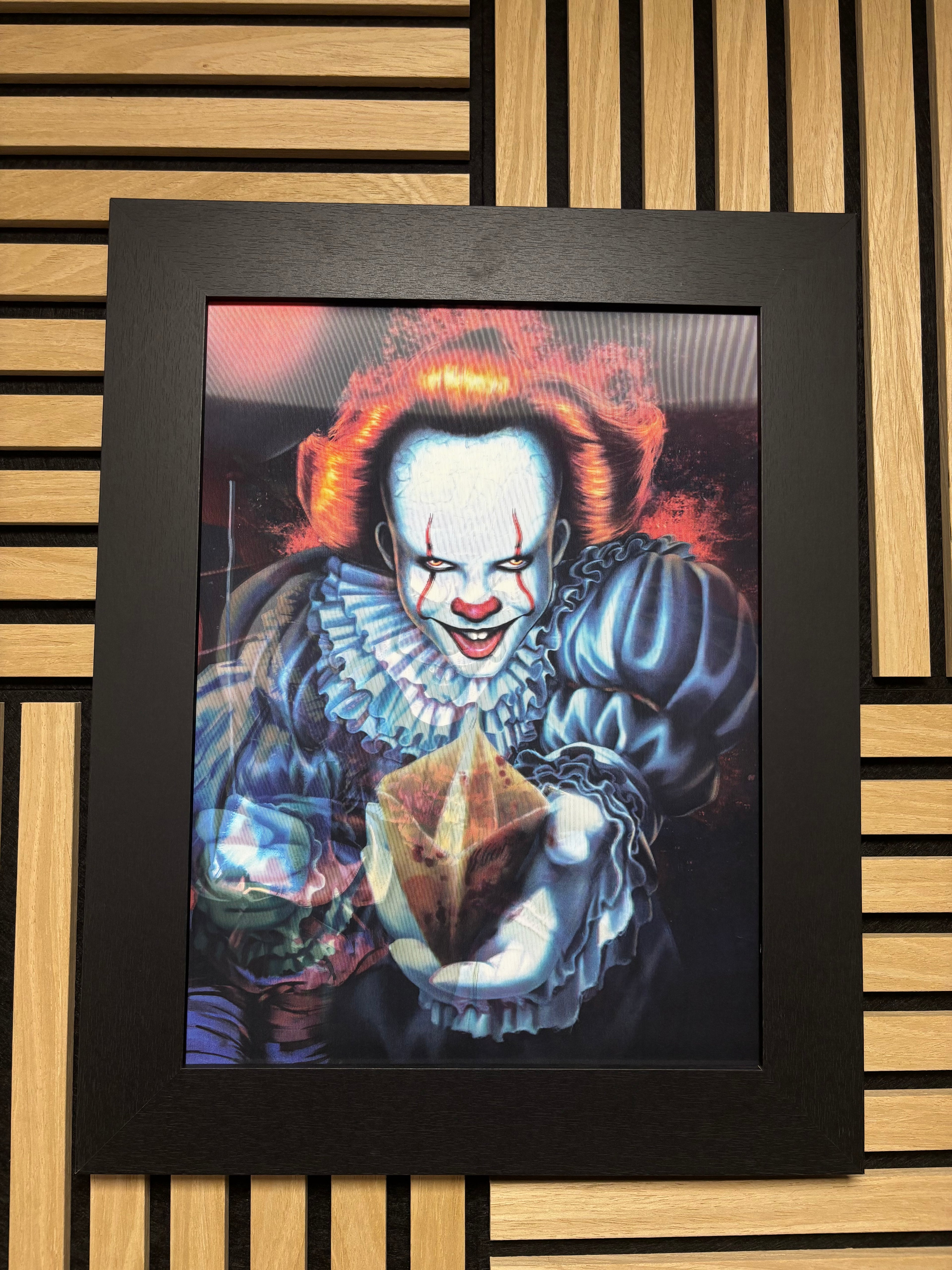 IT Clown 3D Lenticular Poster Framed 30x40cm