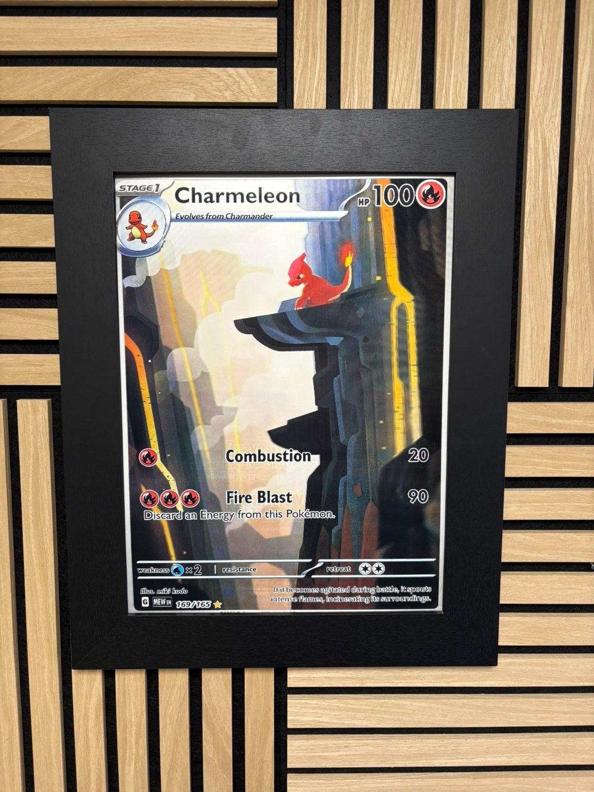 Charmeleon Charizard 3D Lenticular Poster Framed 30x40cm