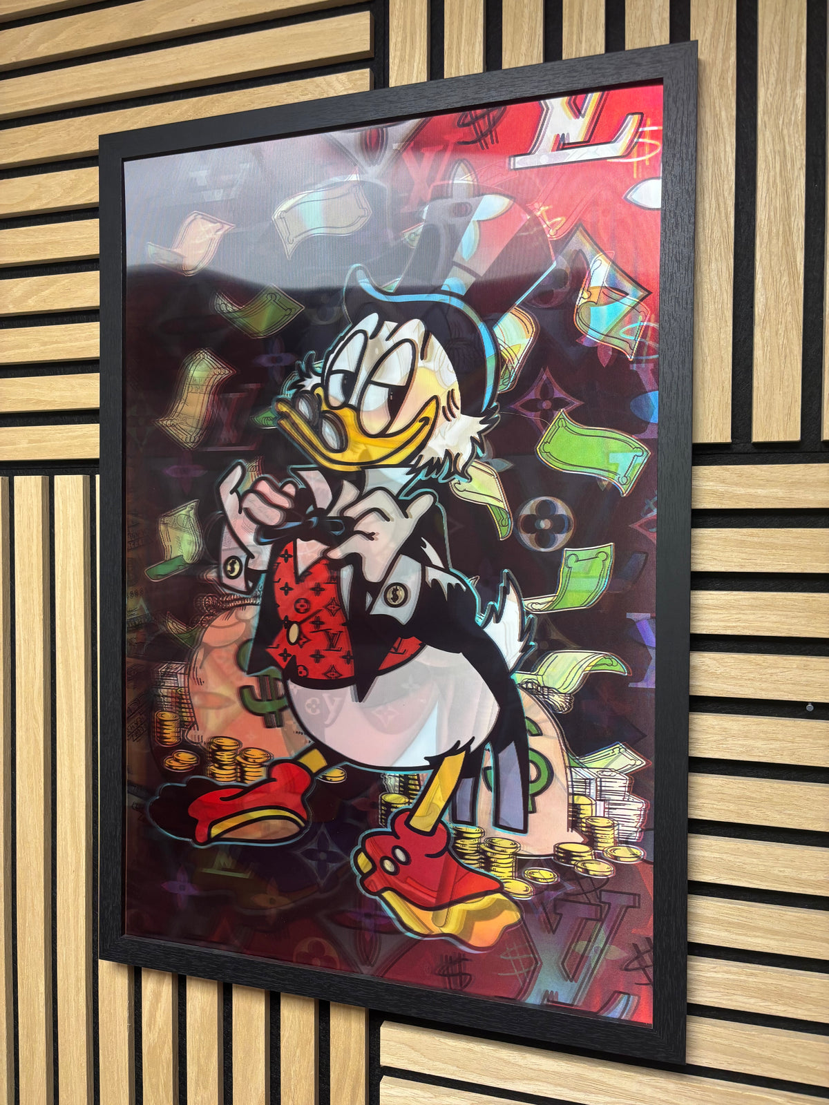 LV Donald Duck 3D Lenticular Poster Framed 40x60cm