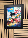 Kid Goku Dragon Ball 3D Lenticular Poster Framed 30x40cm