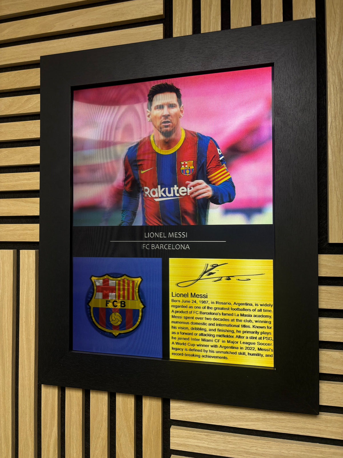 Messi 3D Lenticular Poster Framed 30x40cm