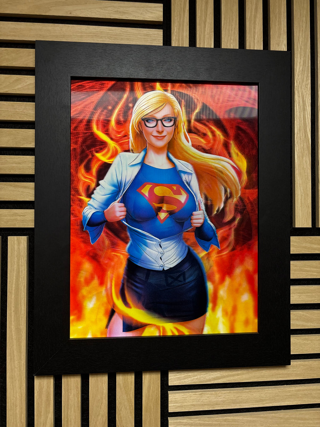Superwoman 3D Lenticular Poster Framed 30x40cm