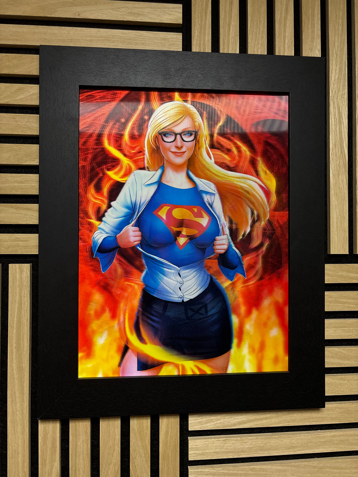 Superwoman 3D Lenticular Poster Framed 30x40cm
