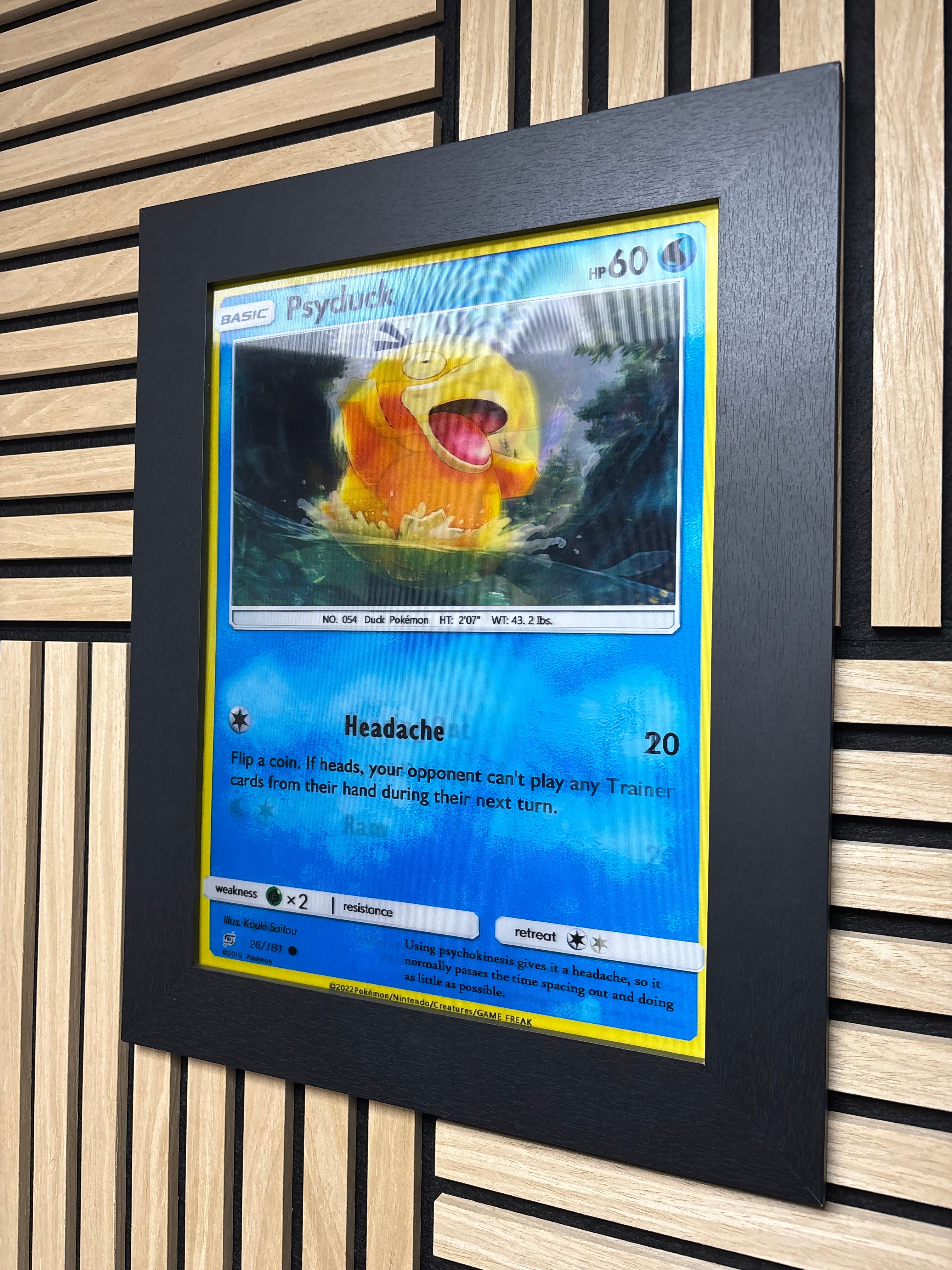 Psyduck 3D Lenticular Poster Framed 30x40cm