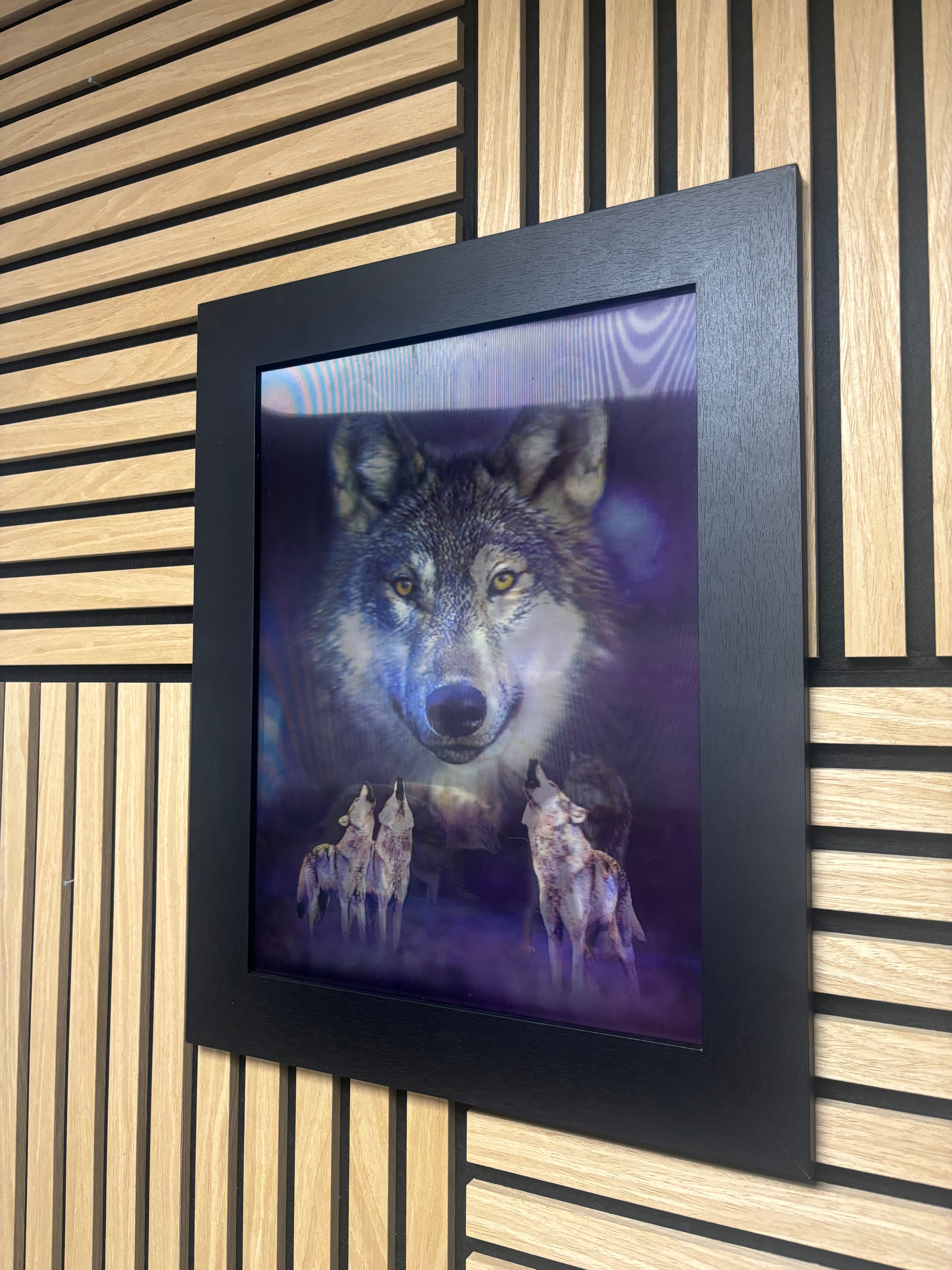 Wolf 3D Lenticular Poster Framed 30x40cm
