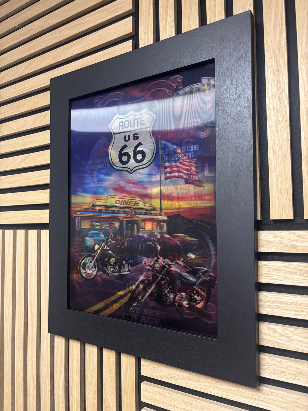 Biker 3D Lenticular Poster Framed 30x40cm