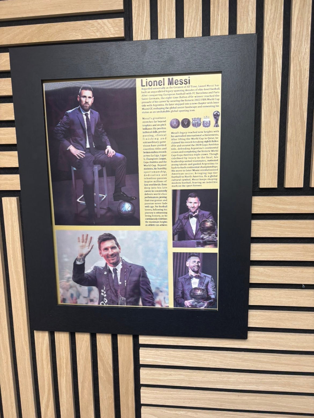 Messi Newspaper 3D Lenticular Poster Framed 30x40cm