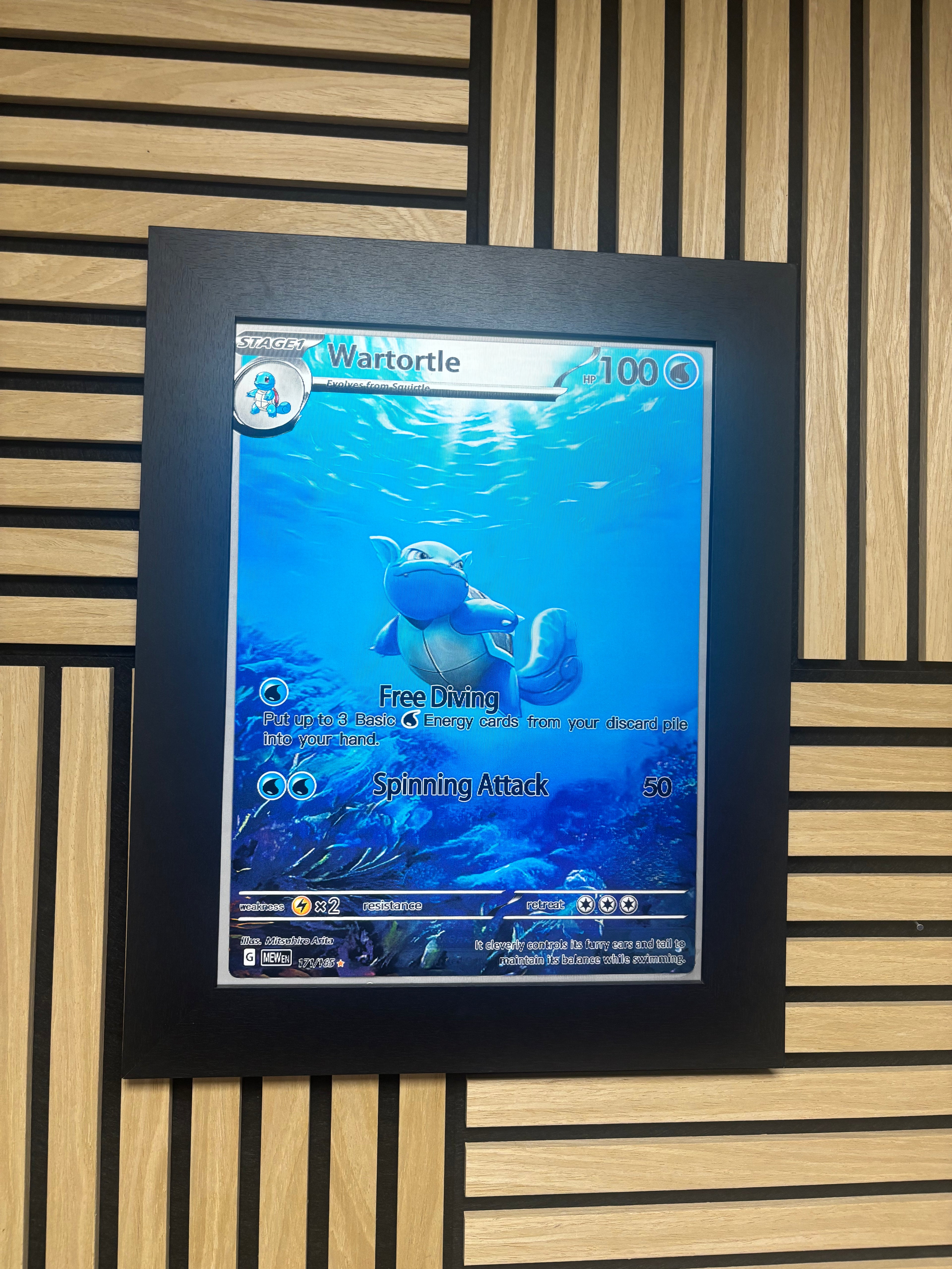 Wartortle Squirtle Blastoise 3D Lenticular Poster Framed 30x40cm