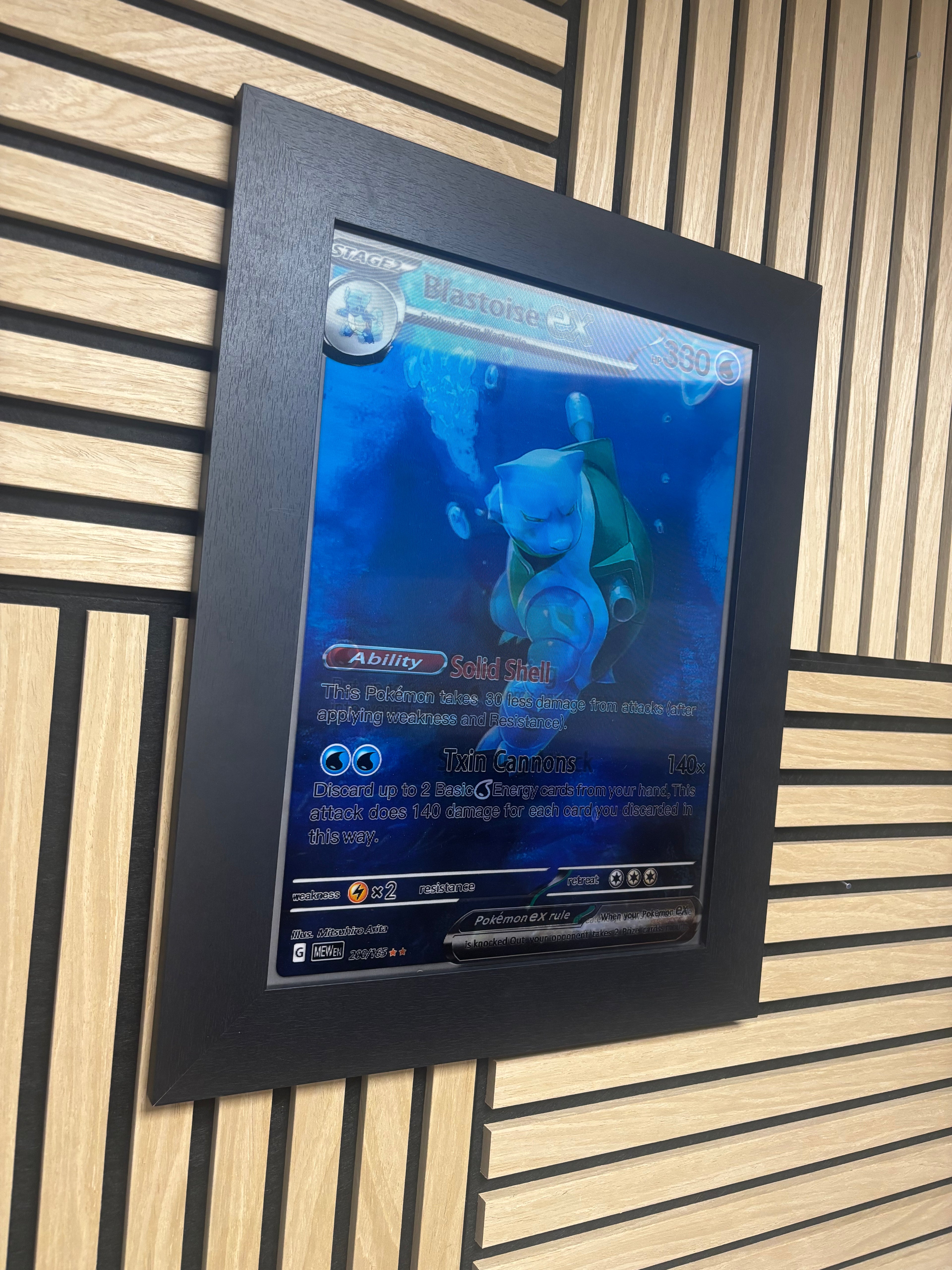 Wartortle Squirtle Blastoise 3D Lenticular Poster Framed 30x40cm
