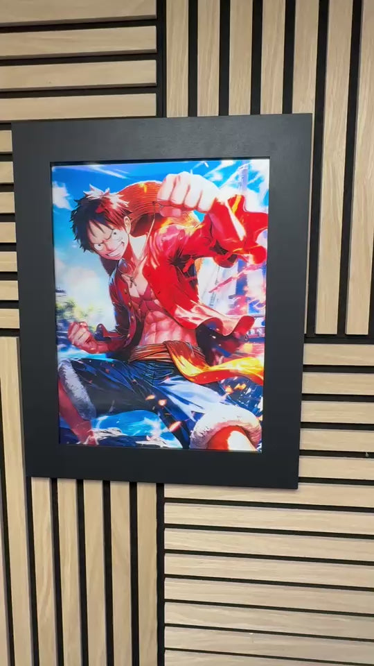 One Piece 3D Lenticular Poster Framed 30x40cm