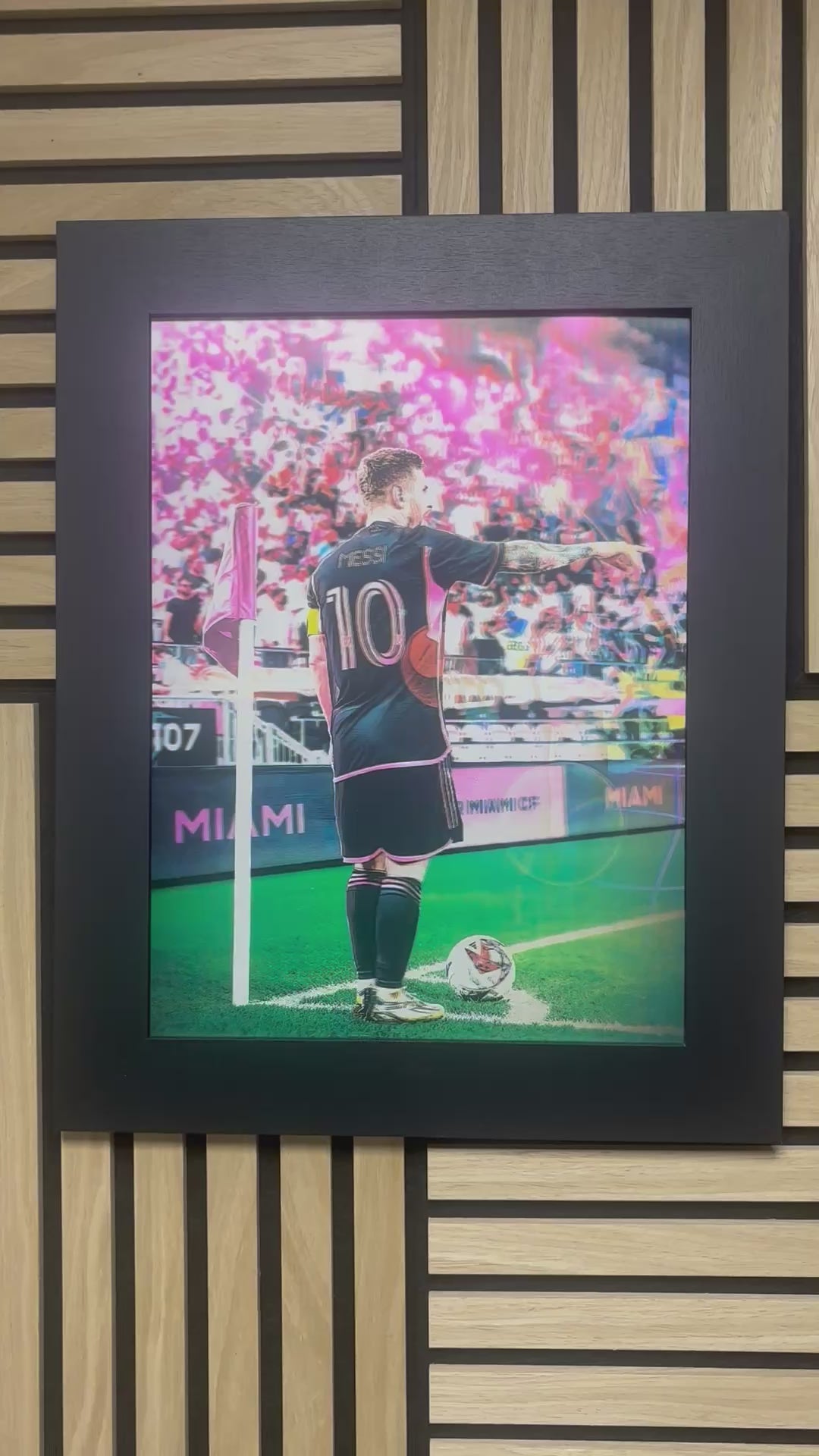 Messi Miami 3D Lenticular Poster Framed 30x40cm