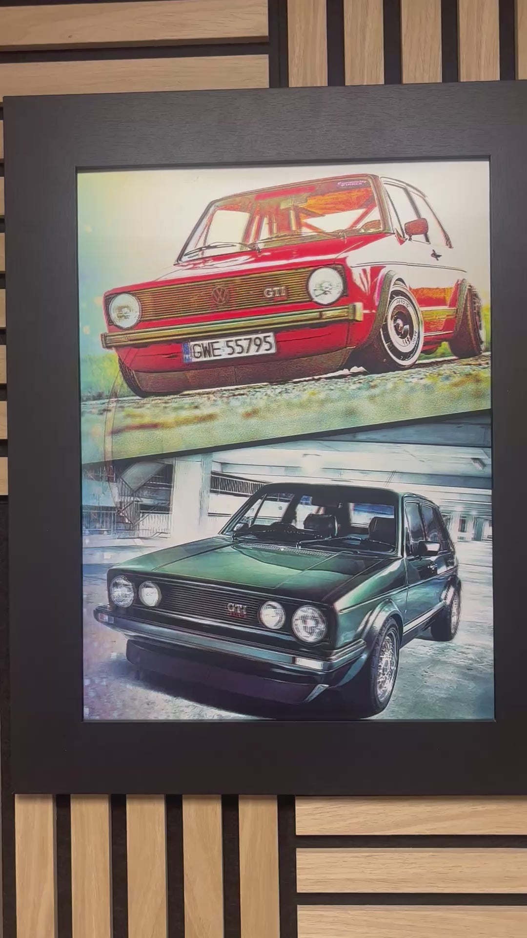 Volkswagen 3D Lenticular Poster Framed 30x40cm