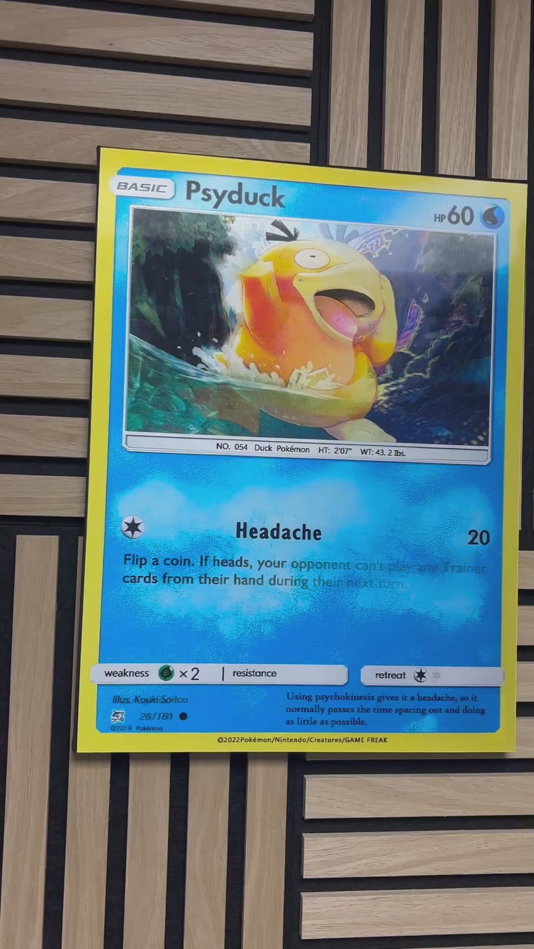 Psyduck 3D Lenticular Poster 30x40 Canvas CLEARANCE
