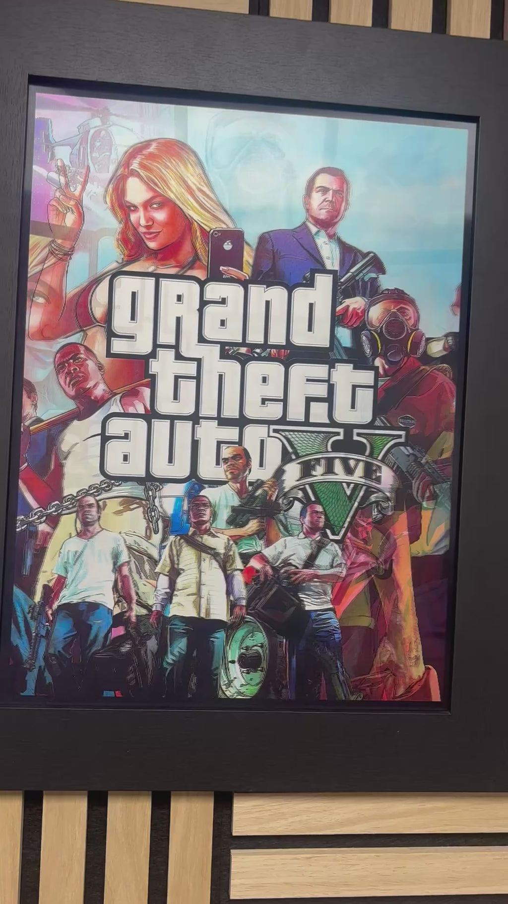 GTA 5 3D Lenticular Poster Framed 30x40cm