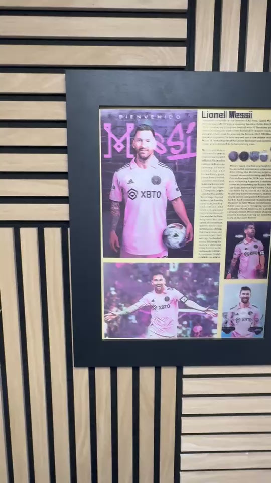 Messi Newspaper 3D Lenticular Poster Framed 30x40cm