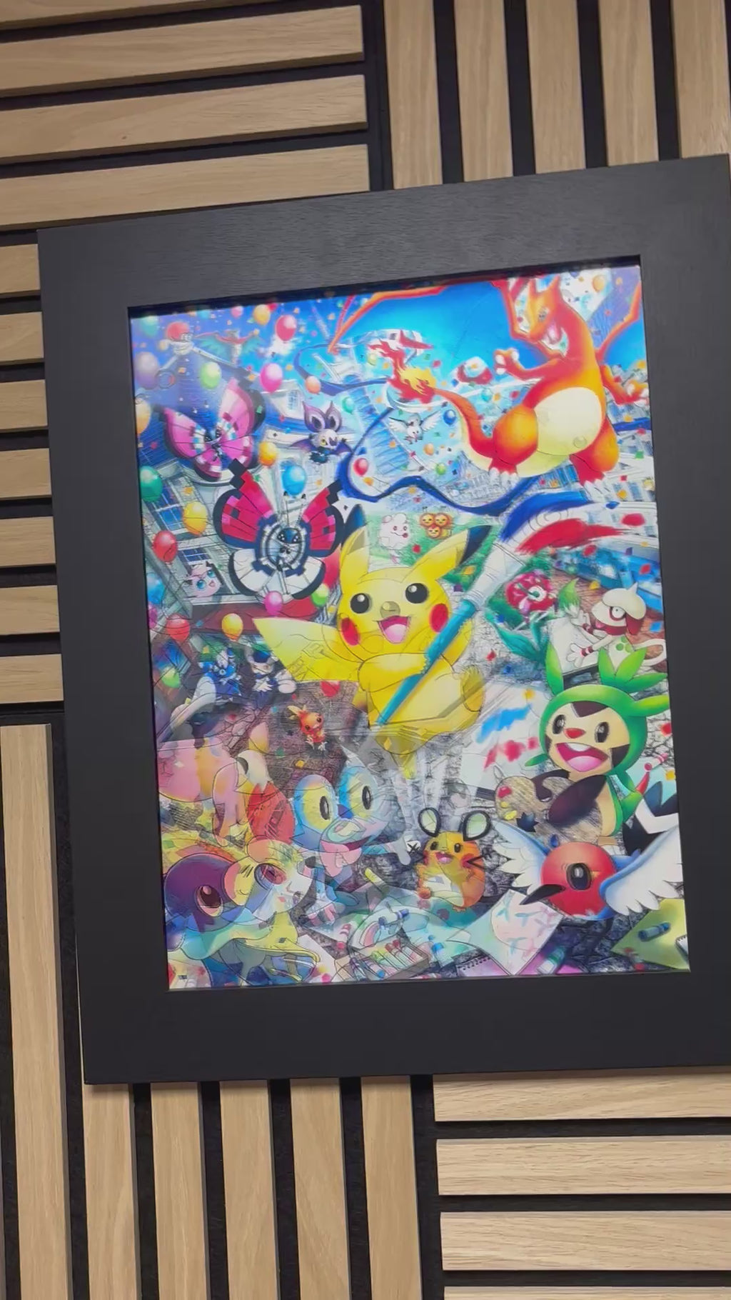 Pokemon 3D Lenticular Poster Framed 30x40cm