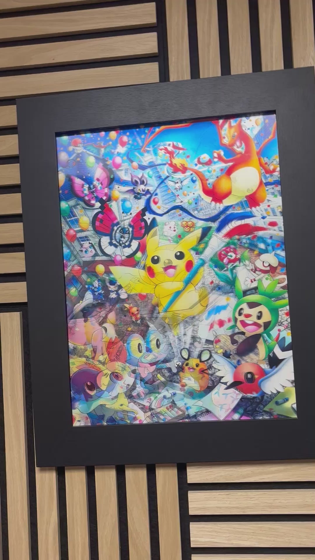 Pokemon 3D Lenticular Poster Framed 30x40cm
