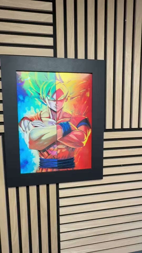 Goku Dragon Ball 3D Lenticular Poster Framed 30x40cm