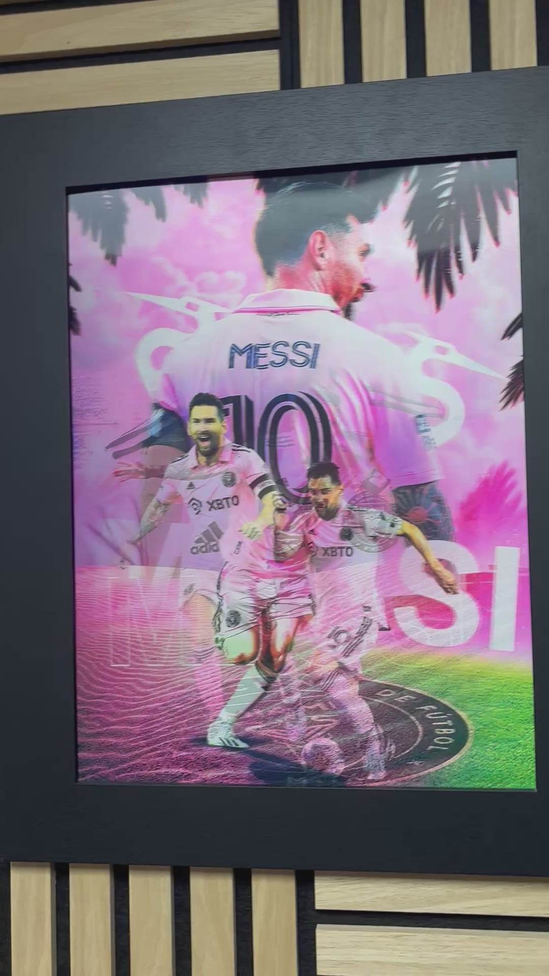 Messi 3D Lenticular Poster Framed 30x40cm