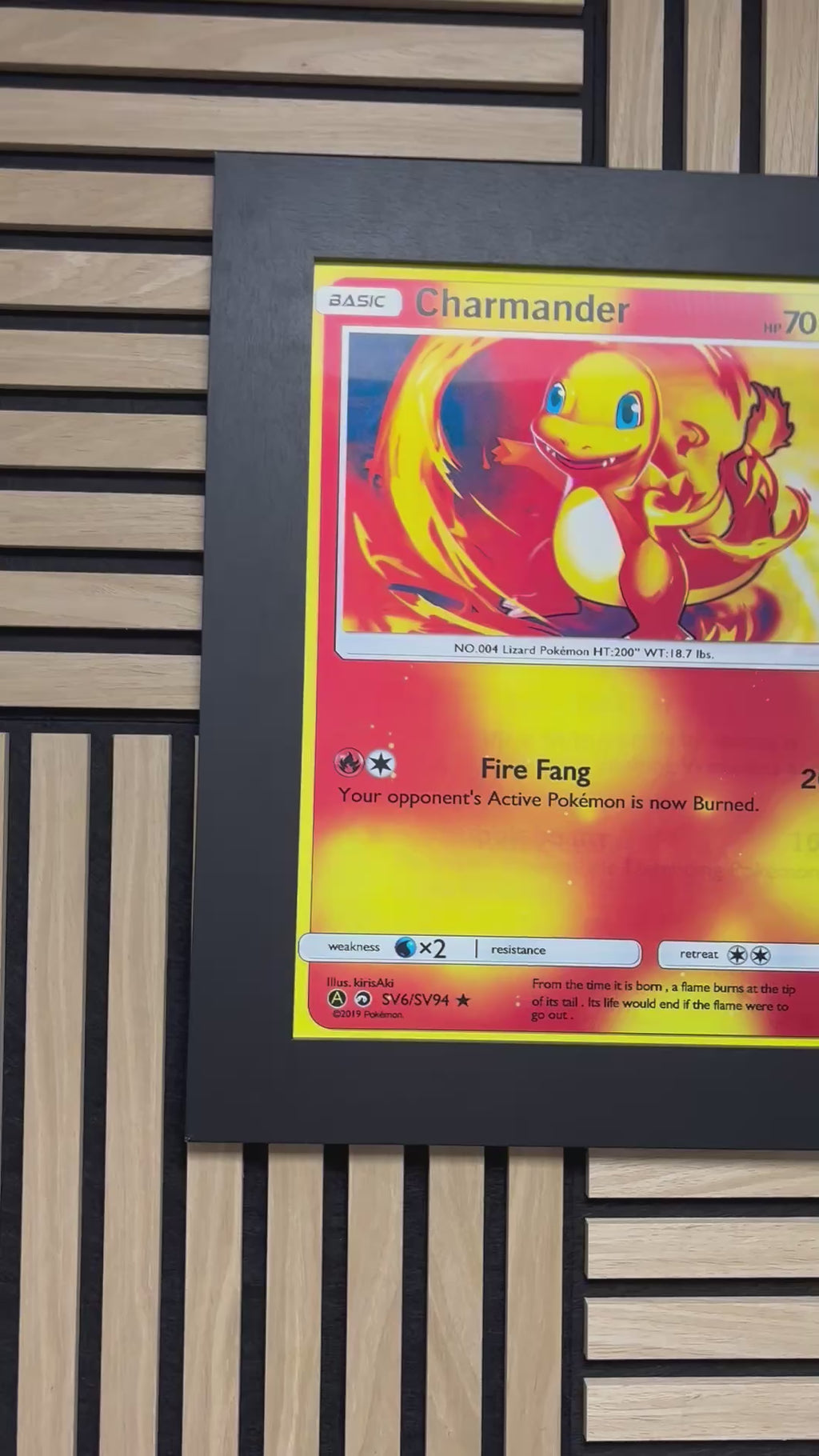 Charmander Squirtle Bulbasaur 3D Lenticular Poster Framed 30x40cm