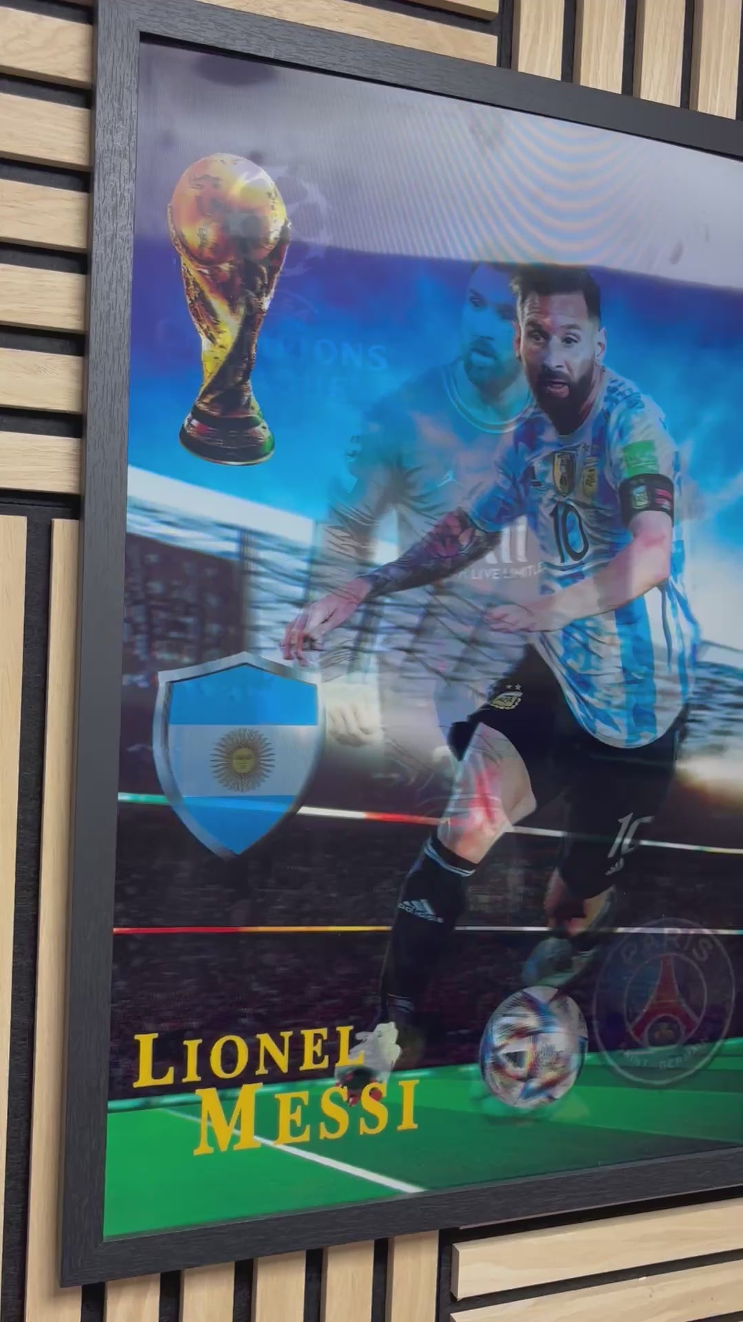 Lionel Messi 3D Lenticular Poster Framed 40x60cm