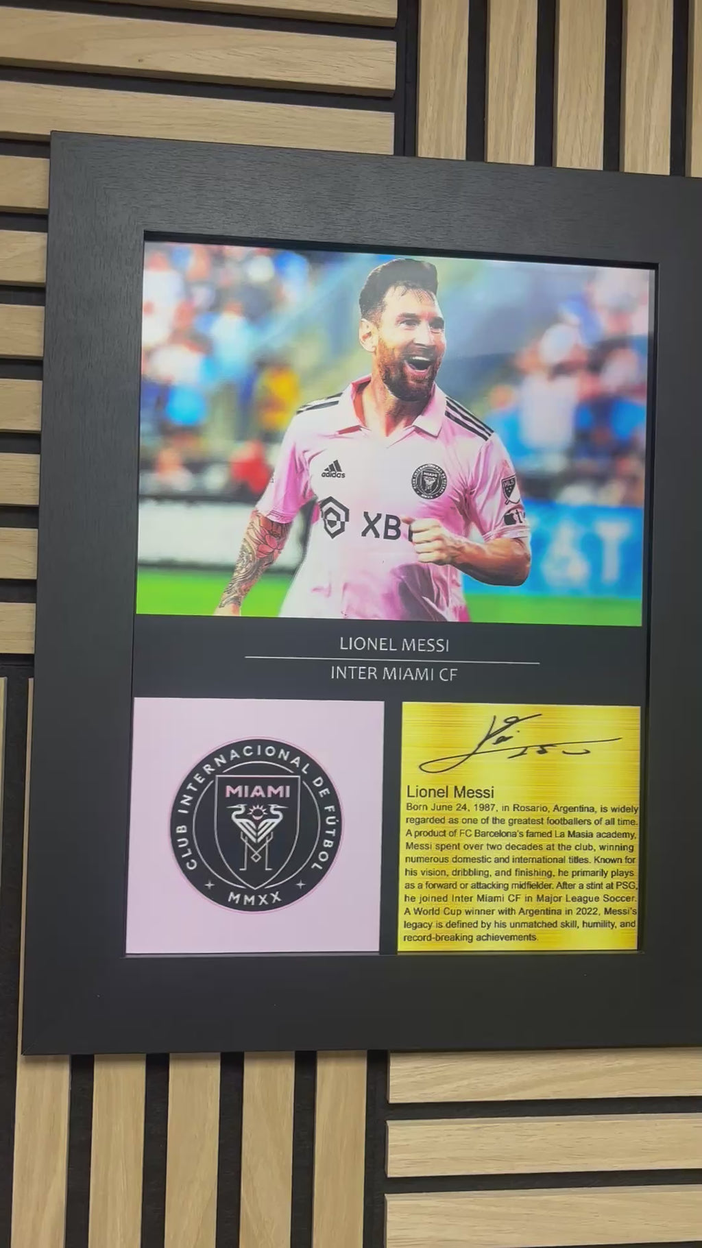 Messi 3D Lenticular Poster Framed 30x40cm
