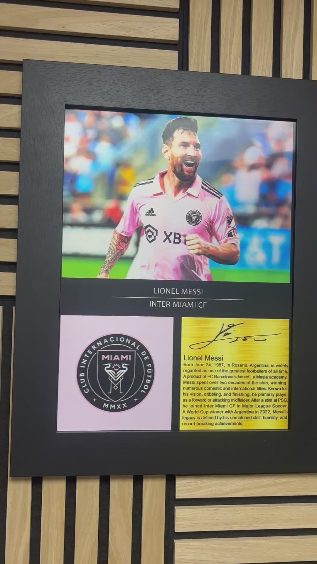 Messi 3D Lenticular Poster Framed 30x40cm