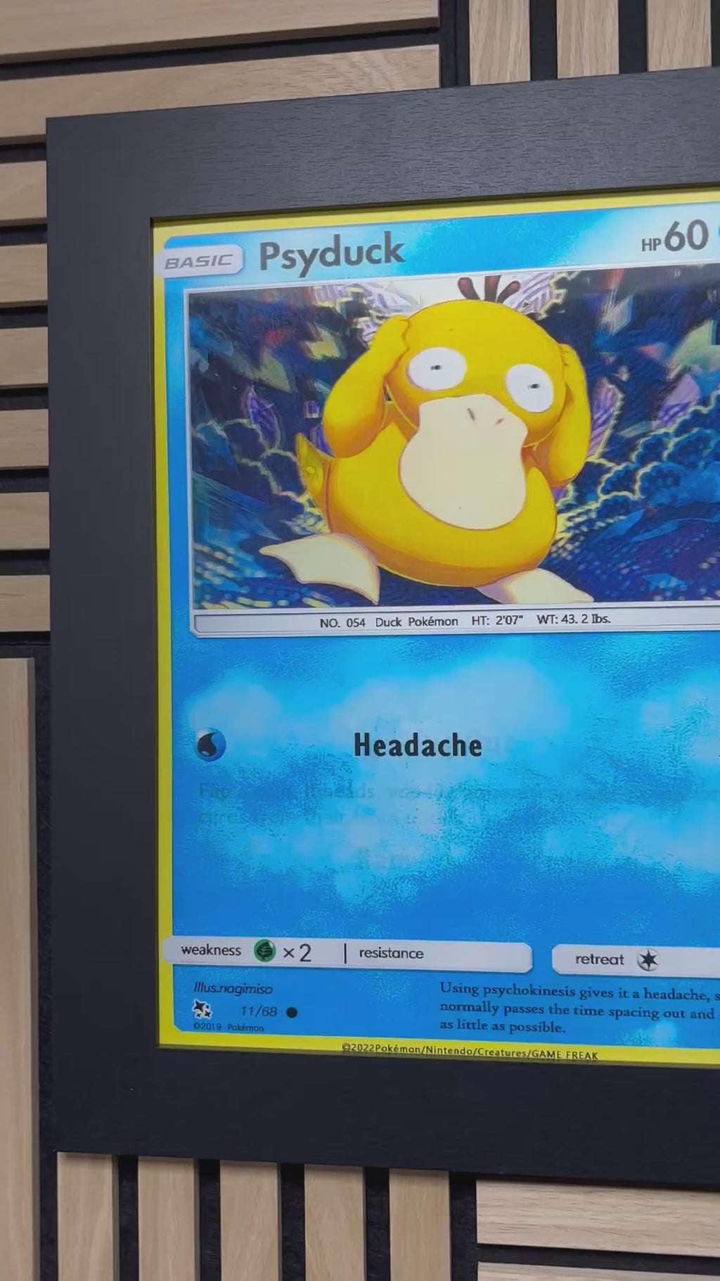 Psyduck 3D Lenticular Poster Framed 30x40cm
