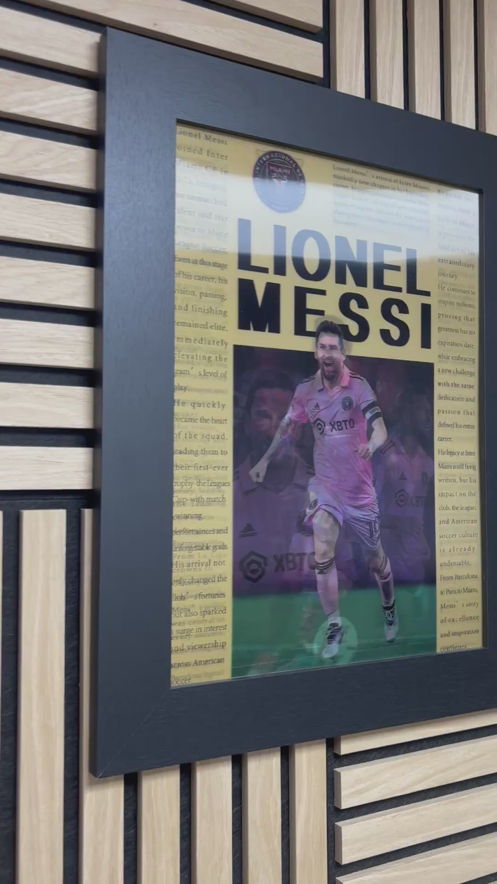 Lionel Messi 3D Lenticular Poster Framed 30x40cm