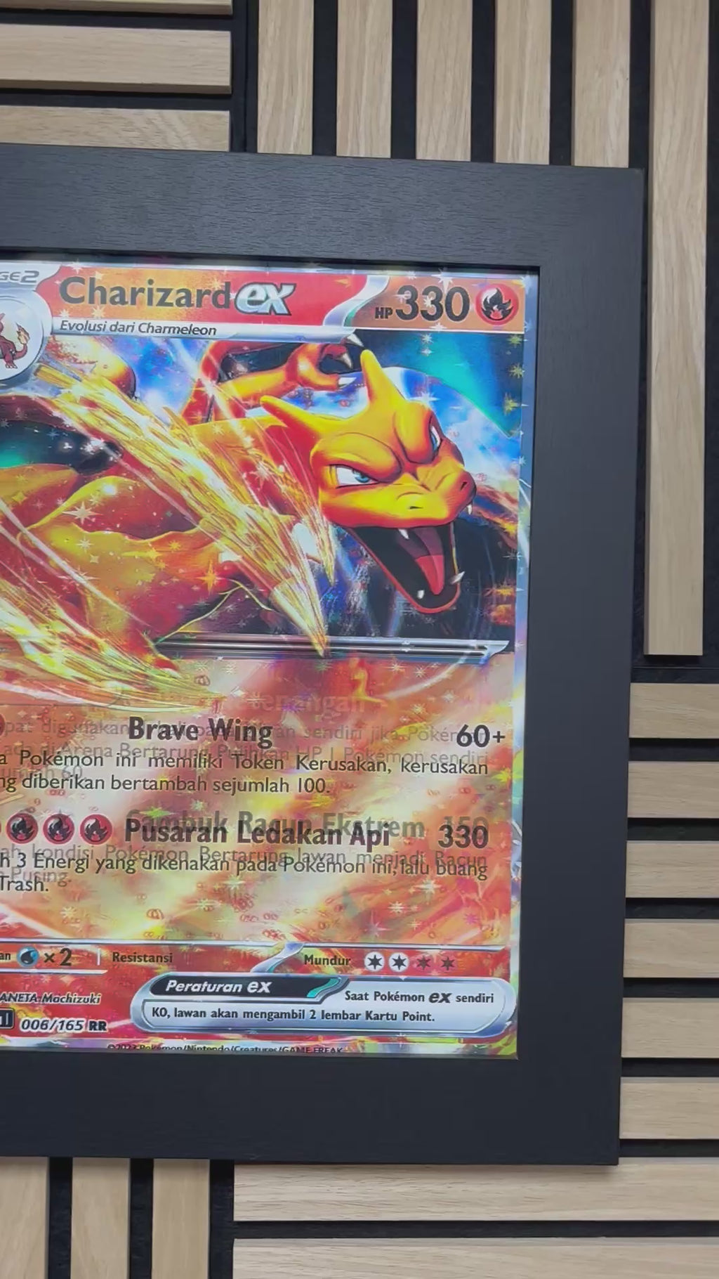 Charizard Venosaur Blastoise 3D Lenticular Poster Framed 30x40cm