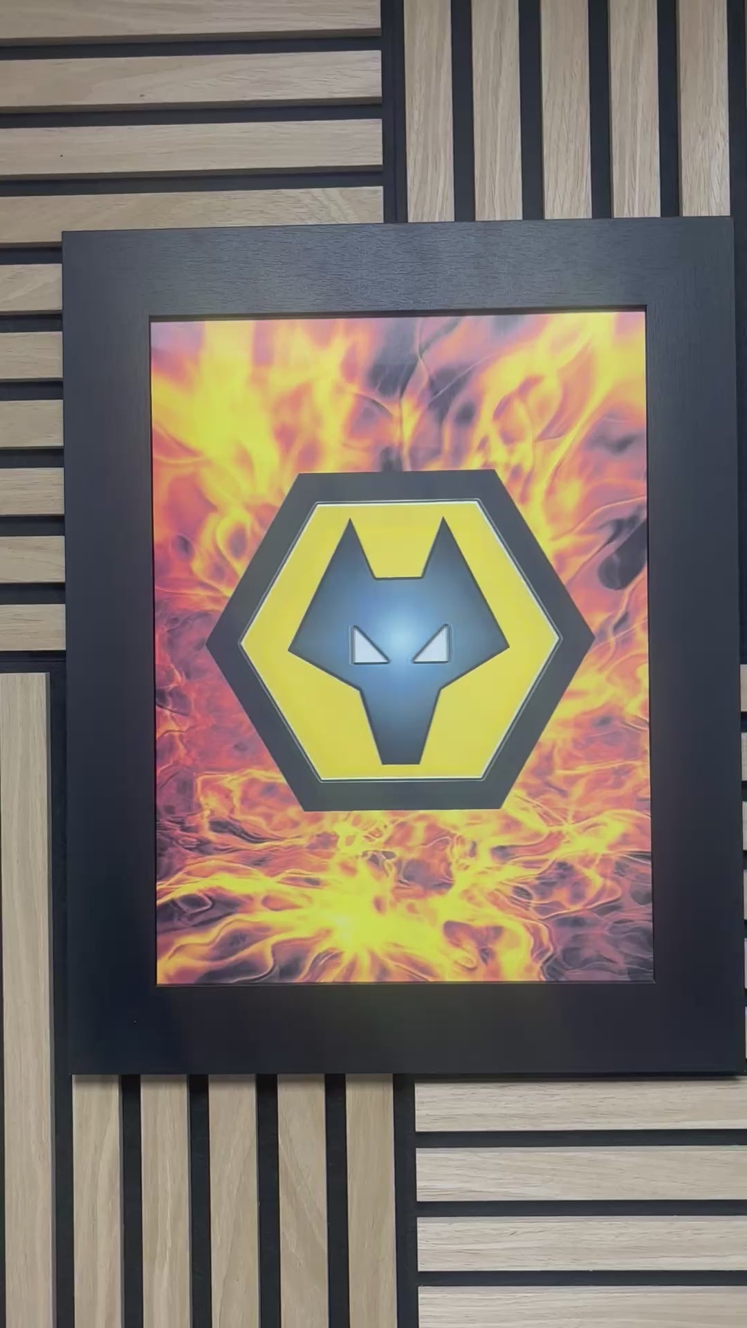 Wolverhampton Wanderers 3D Lenticular Poster Framed 30x40cm